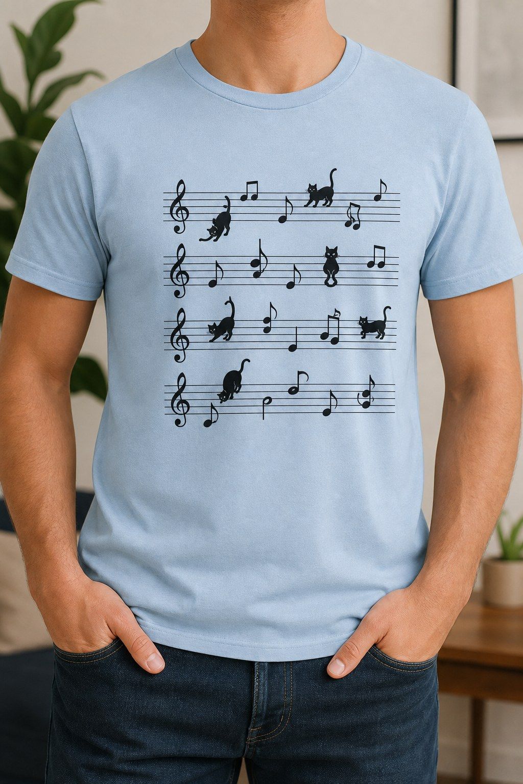 Cat Concerto Music Sheet T-Shirt product image 3