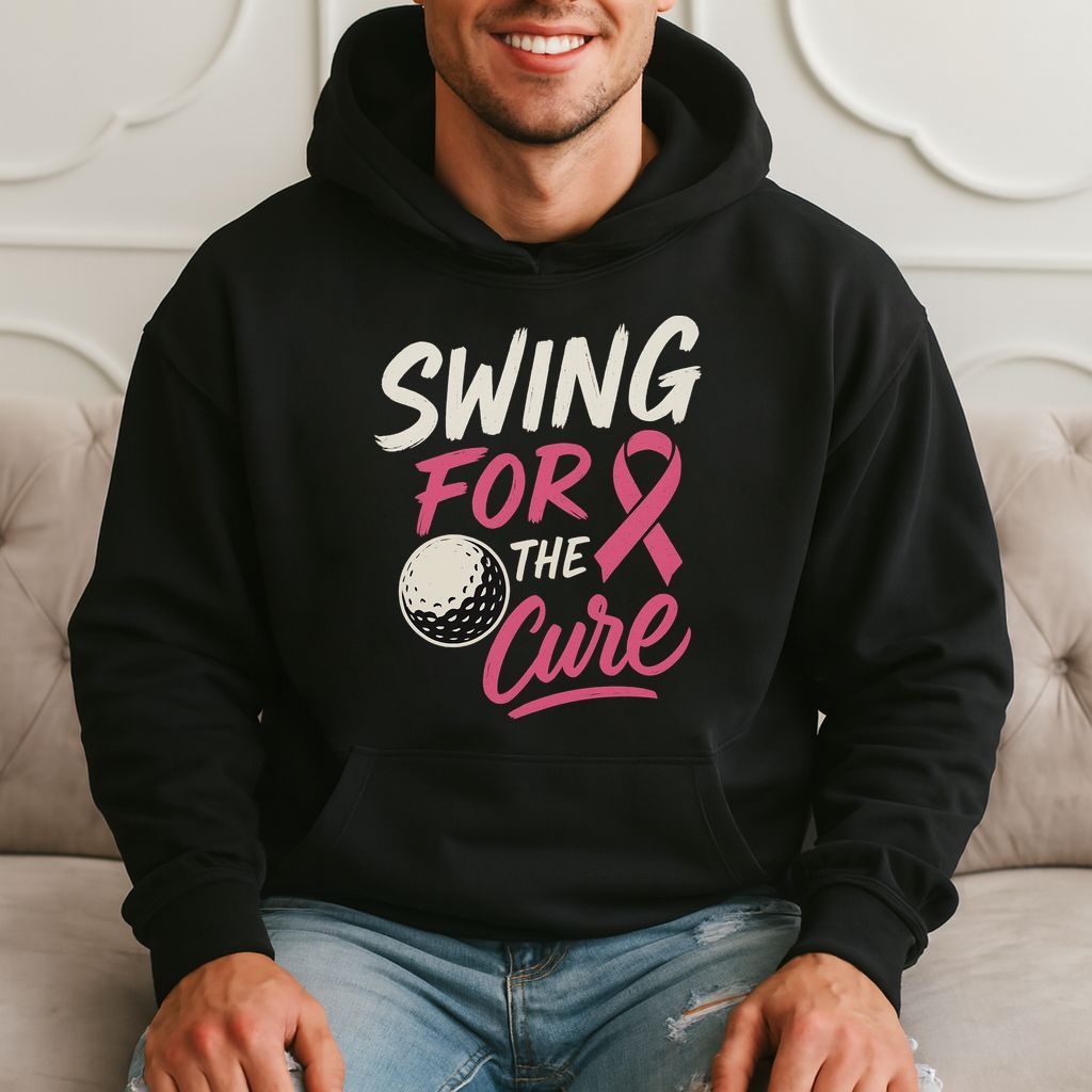 Swing For The Cure - Funny Golf Awareness Hoodie product image 3