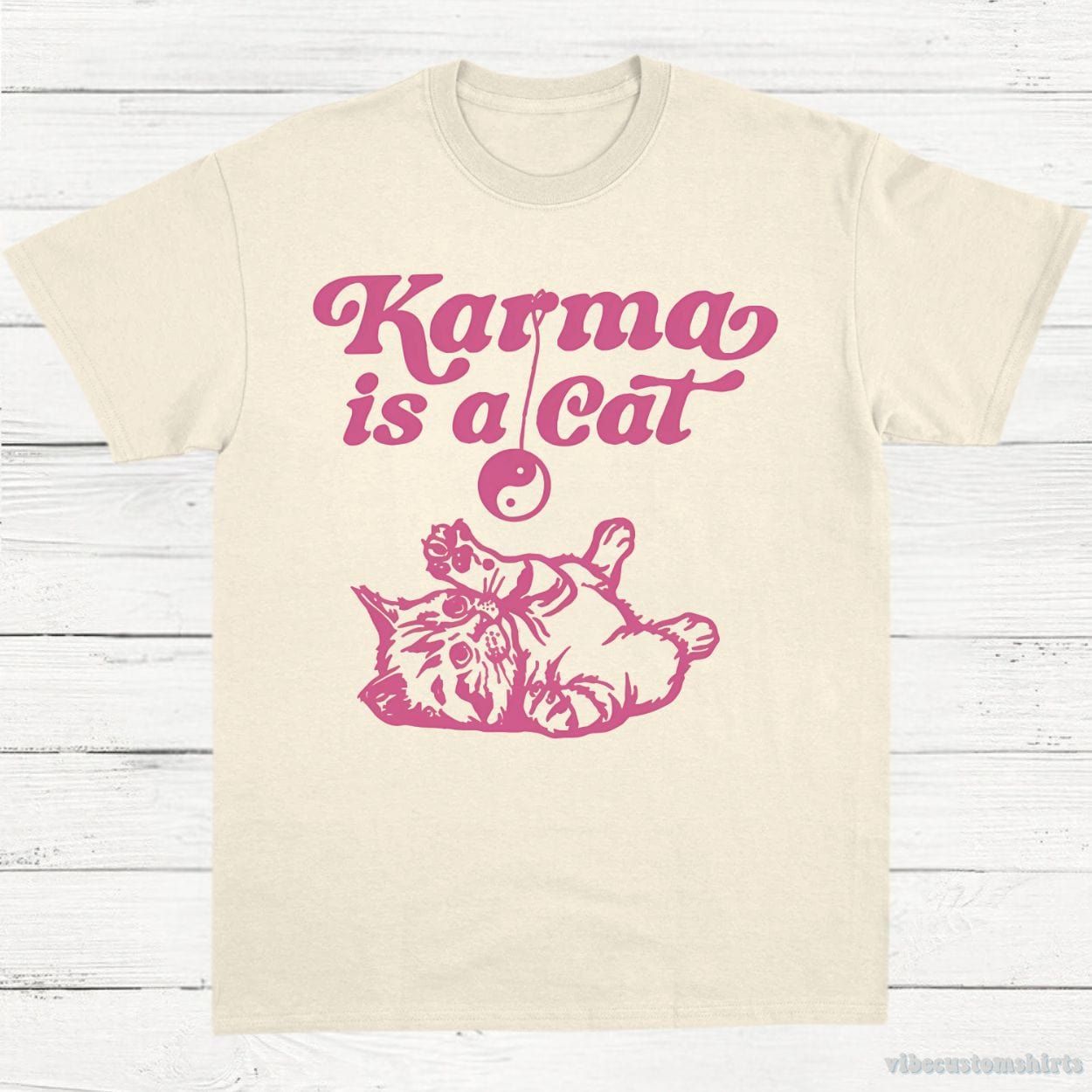 Karma is a Cat Vintage Graphic Tee product image 2