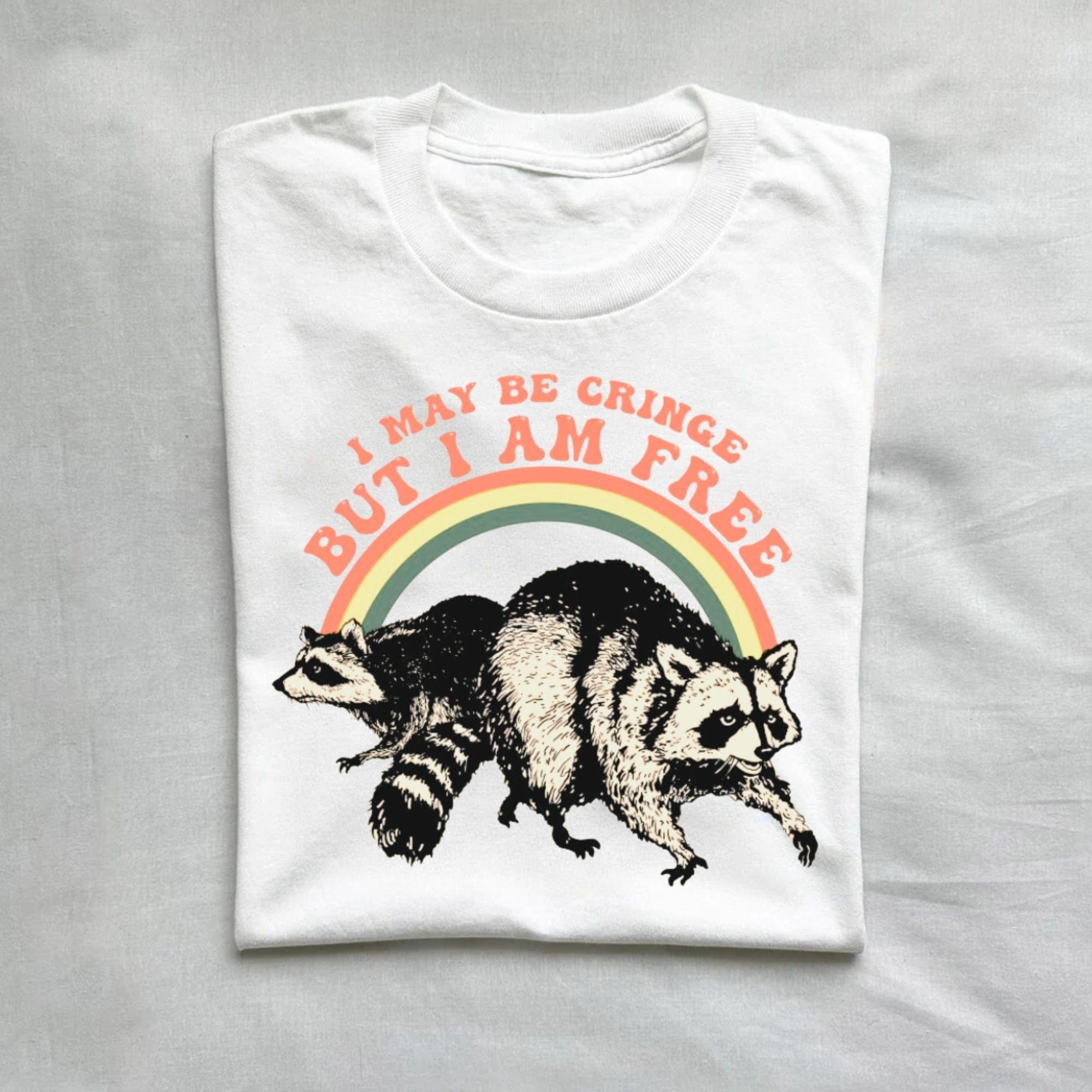 I May Be Cringe But I Am Free Raccoon Shirt product image 2