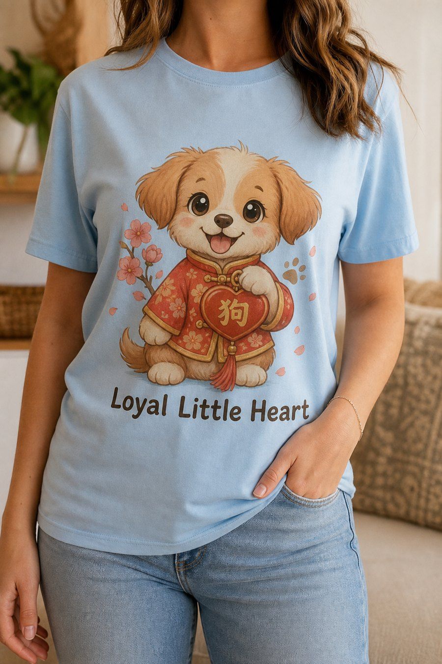 Year Of The Dog Cute Anime Zodiac Shirt - Loyal Little Heart product image 1