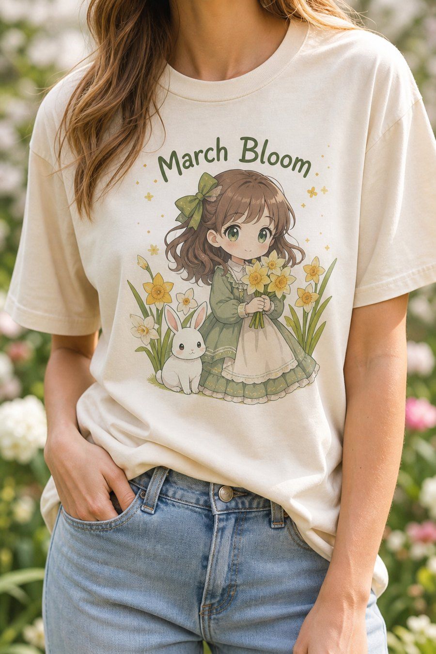 March Birthday Gift Cute Anime Shirt - March Bloom product image 1