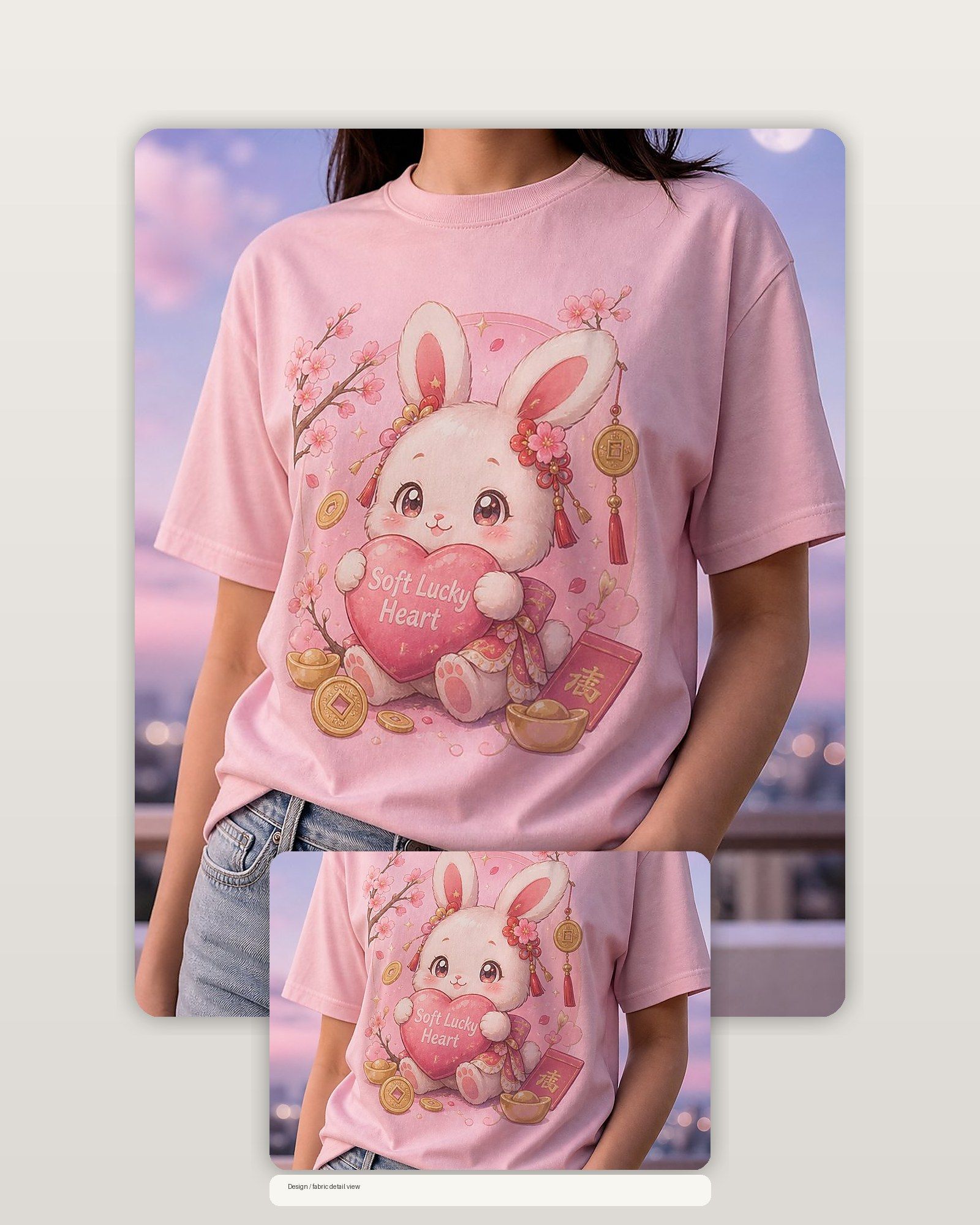 Year Of The Rabbit Cute Anime Zodiac Shirt - Soft Lucky Heart product image 2