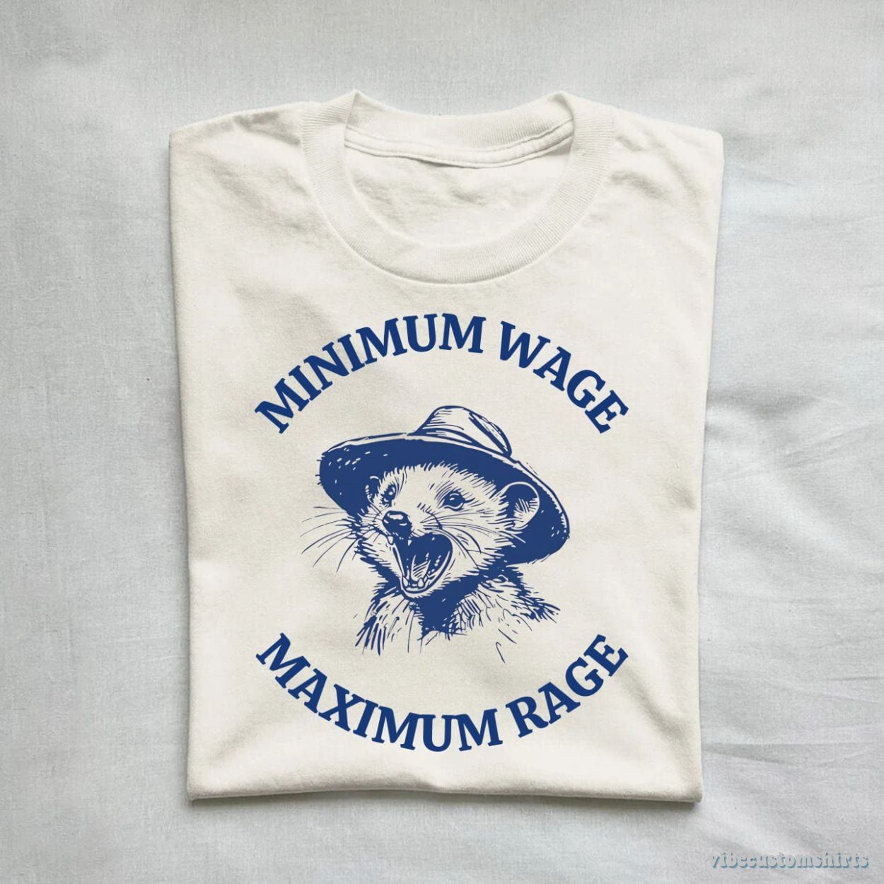 Minimum Wage Maximum Rage Vintage Opossum Shirt product image 1