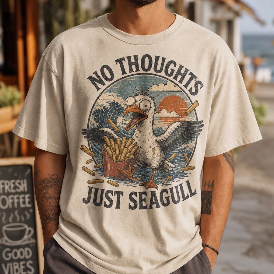 No Thoughts Just Seagull T-Shirt product image 1