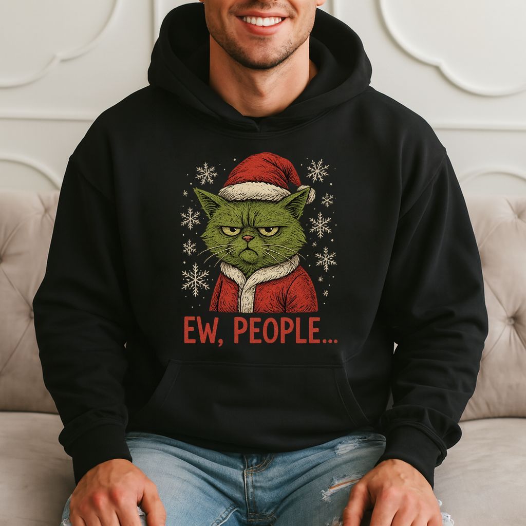 Ew, People.. Funny Grumpy Cat Christmas Gift Hoodie product image 3