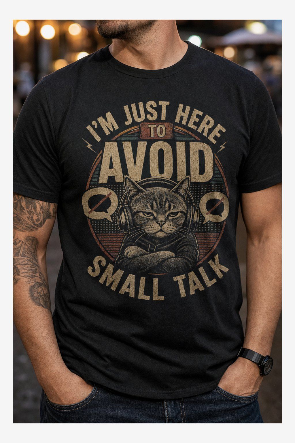 I’m Just Here to Avoid Small Talk T-Shirt product image 5