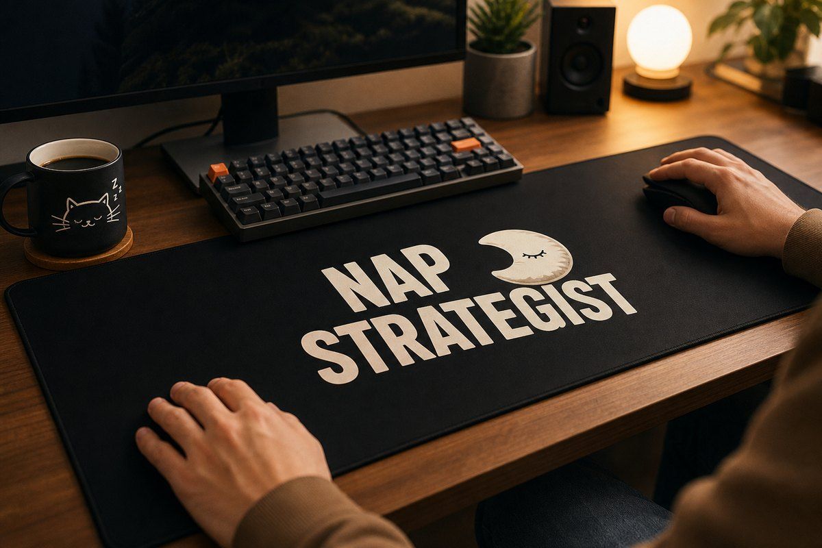 Nap Strategist Large Desk Mat – Gaming Mouse Pad for Office Setup, graphic art / gift product image 1
