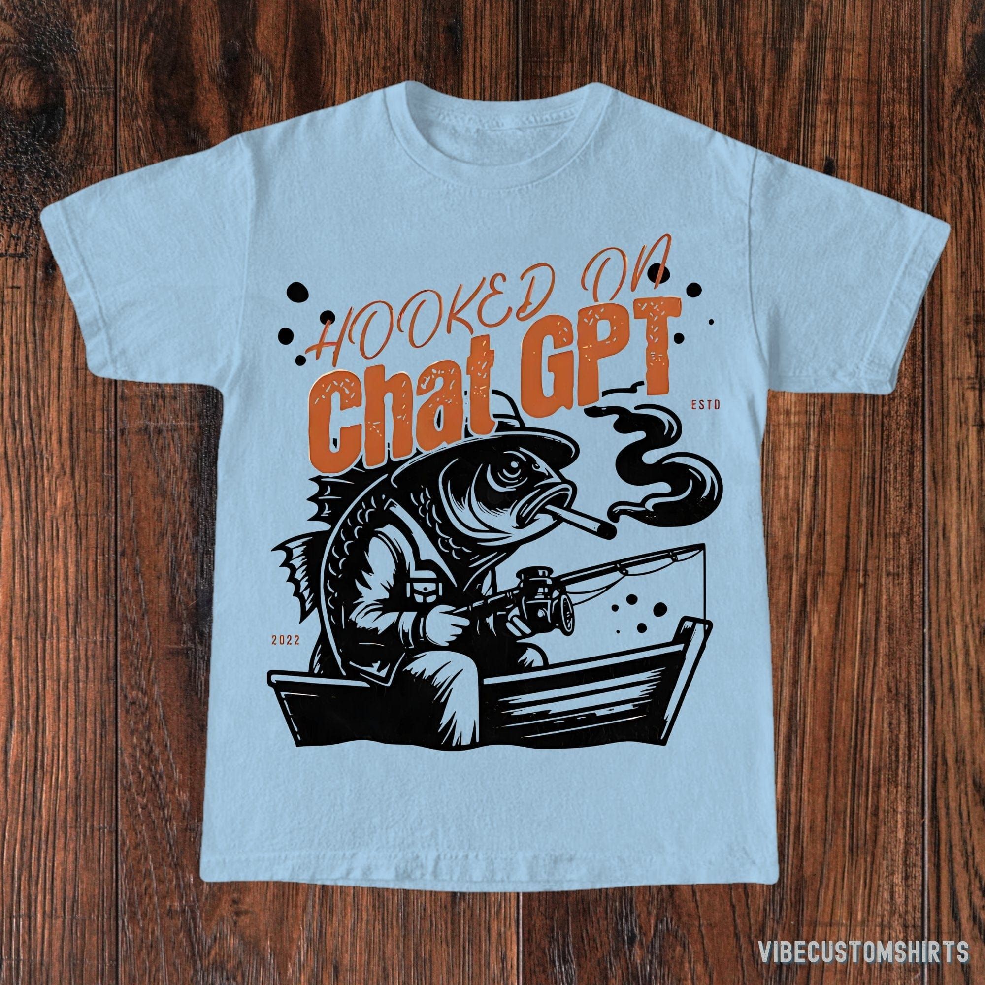 Hooked On Chat GPT Funny Shirt, Vintage Funny Fishing T-Shirt, Ai Took My Job Tee, Funny ChatGpt Tee, Fun Chat GPT Gift product image 3
