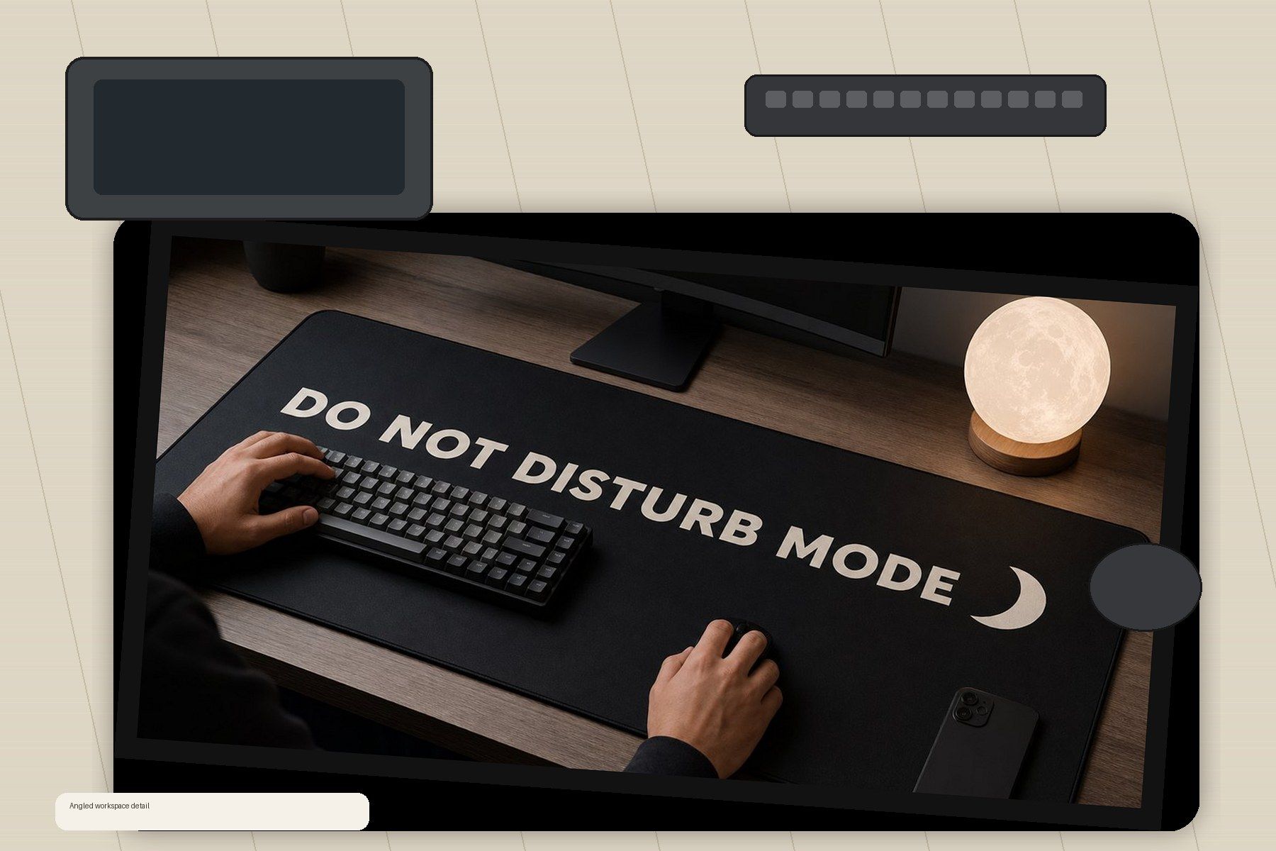 Do Not Disturb Mode Large Desk Mat – Gaming Mouse Pad for Office Setup, graphic art / gift product image 2