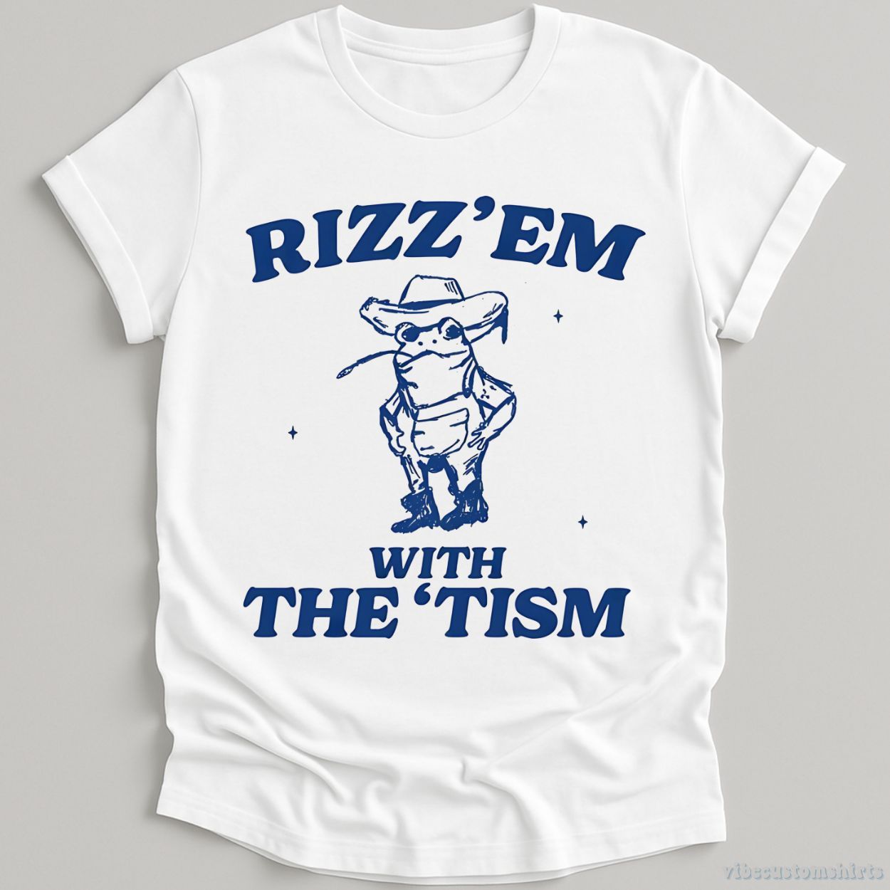 Rizz Em With The Tism Vintage Shirt, Autism Awareness T-Shirt, Farmer Cute Frog Tee, Retro Cartoon T Shirt, Meme Frog T Shirt, Fun Gift product image 2