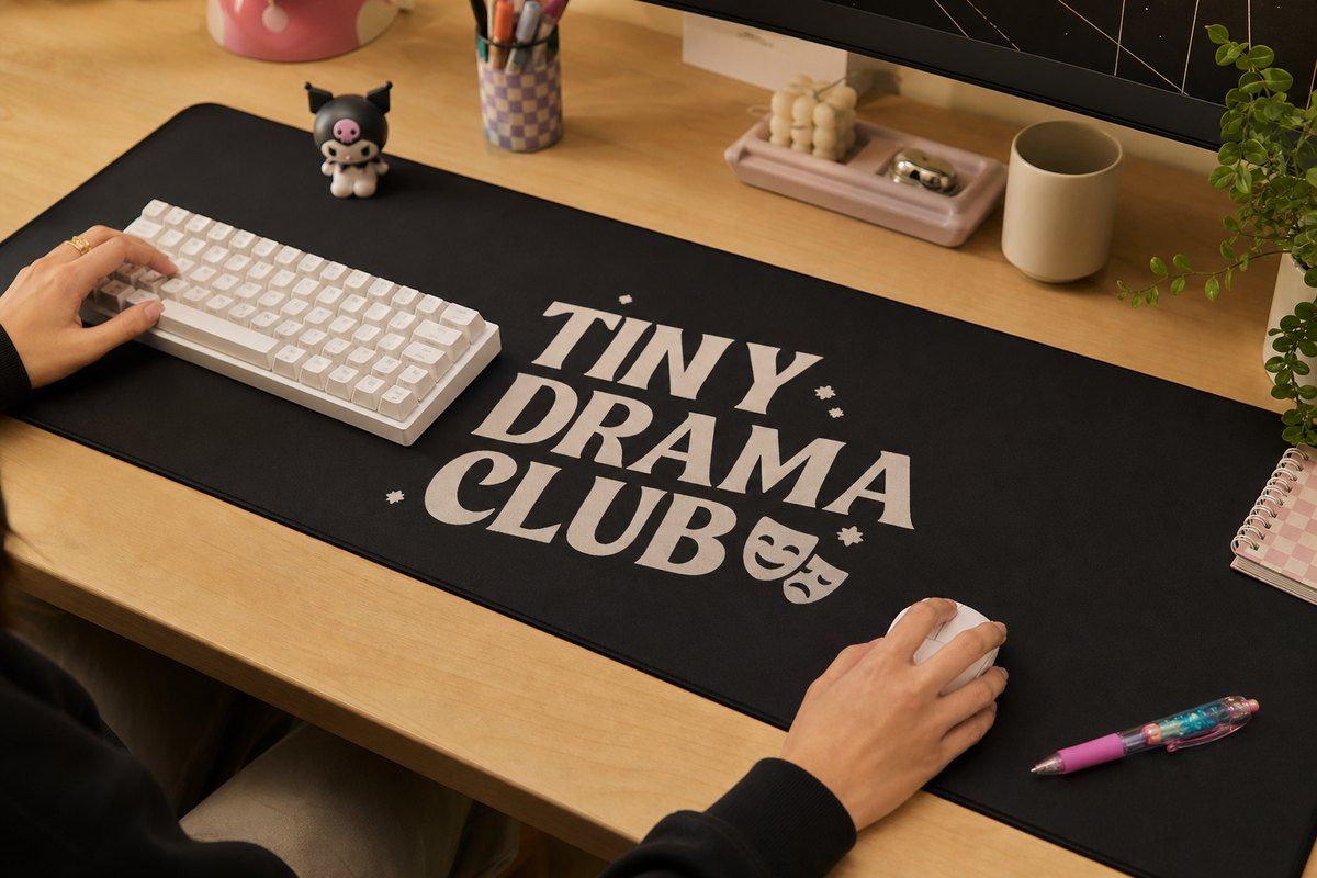 Tiny Drama Club Large Desk Mat – Gaming Mouse Pad for Office Setup, graphic art / gift product image 1