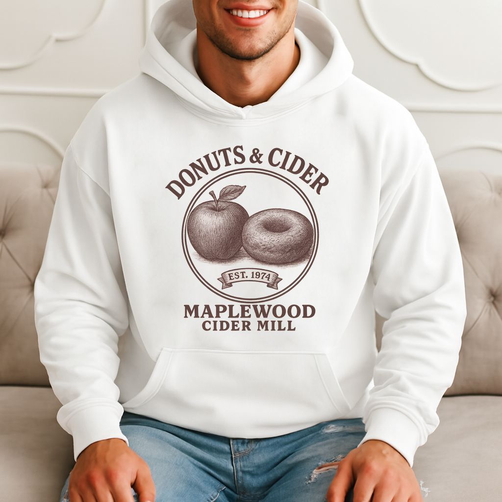 Donuts & Cider Maplewood Cider Mill Cute Vintage Fall Hoodie product image 3