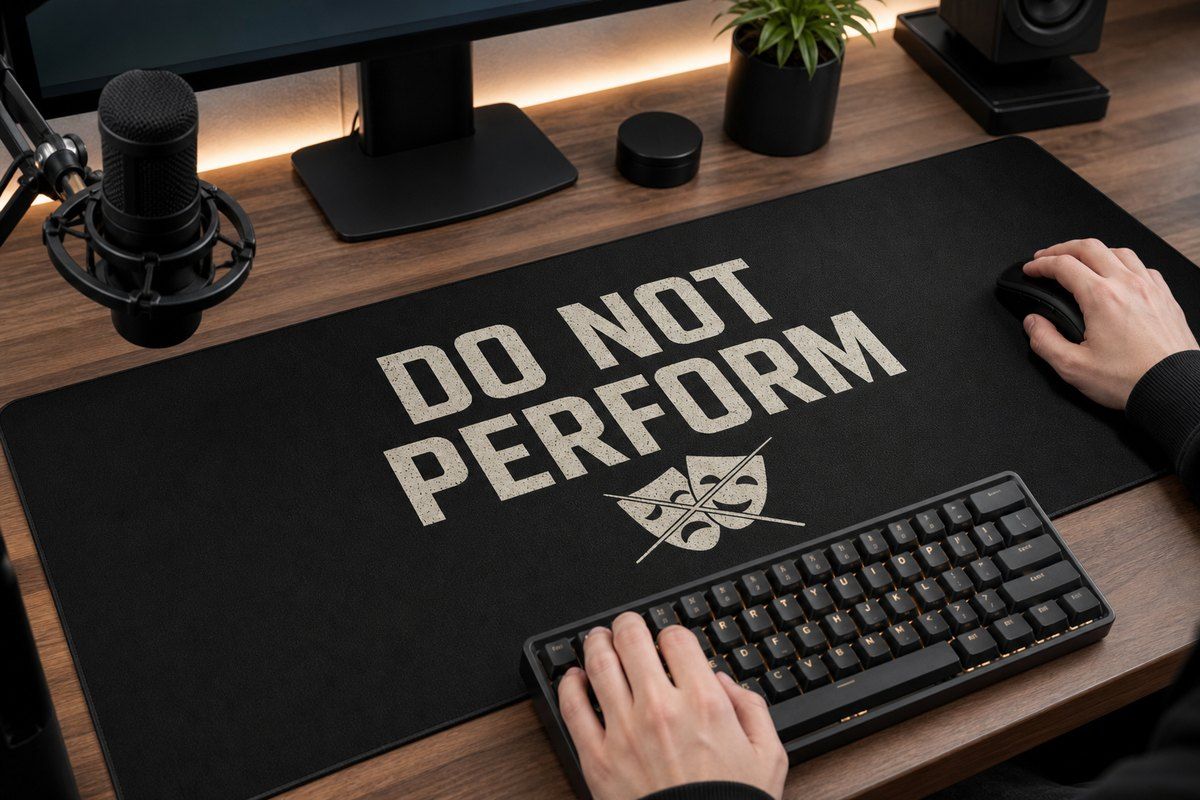 Do Not Perform Large Desk Mat – Gaming Mouse Pad for Office Setup, graphic art / gift product image 1