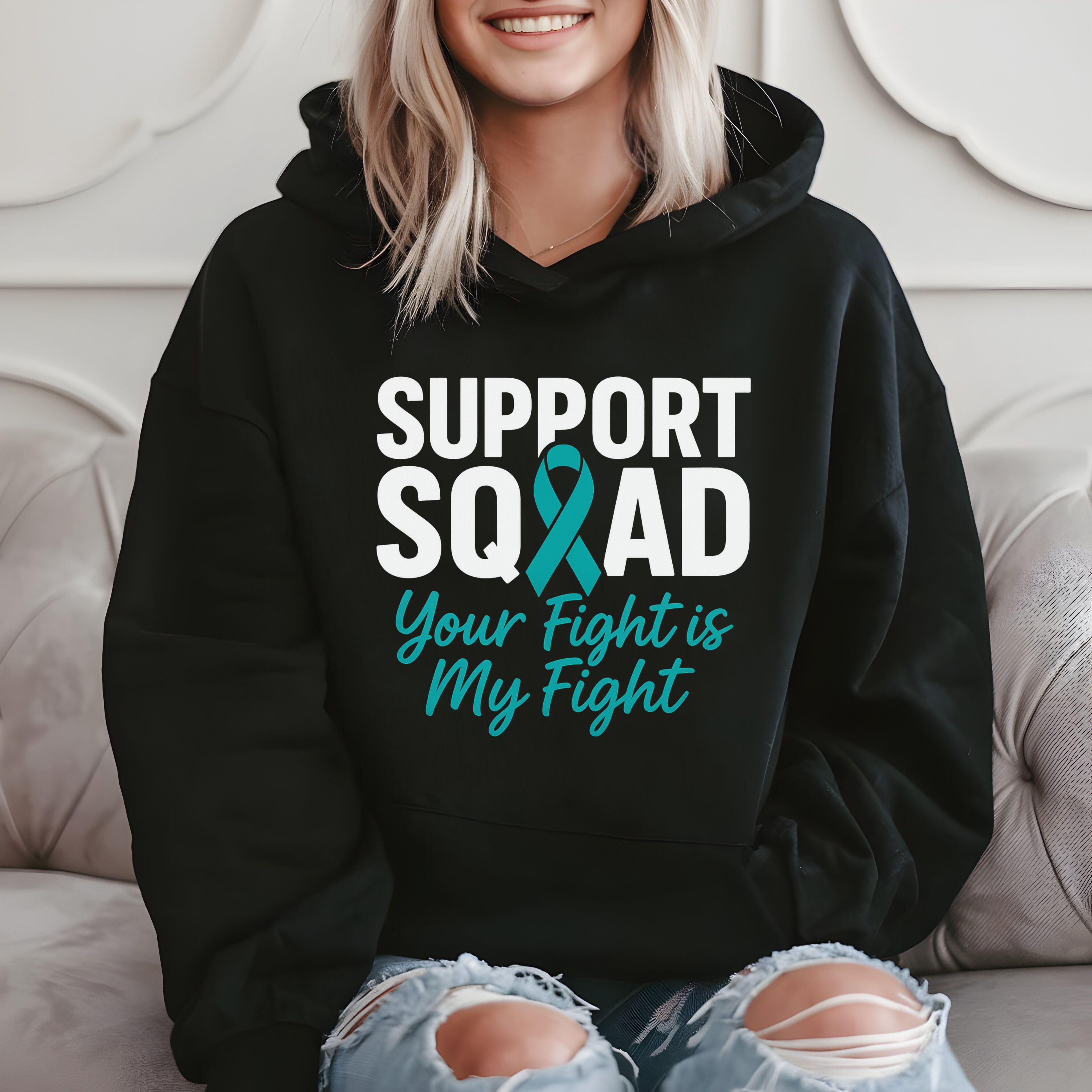 Support Squad Your Fight Is My Fight Awareness Gift Hoodie product image 2