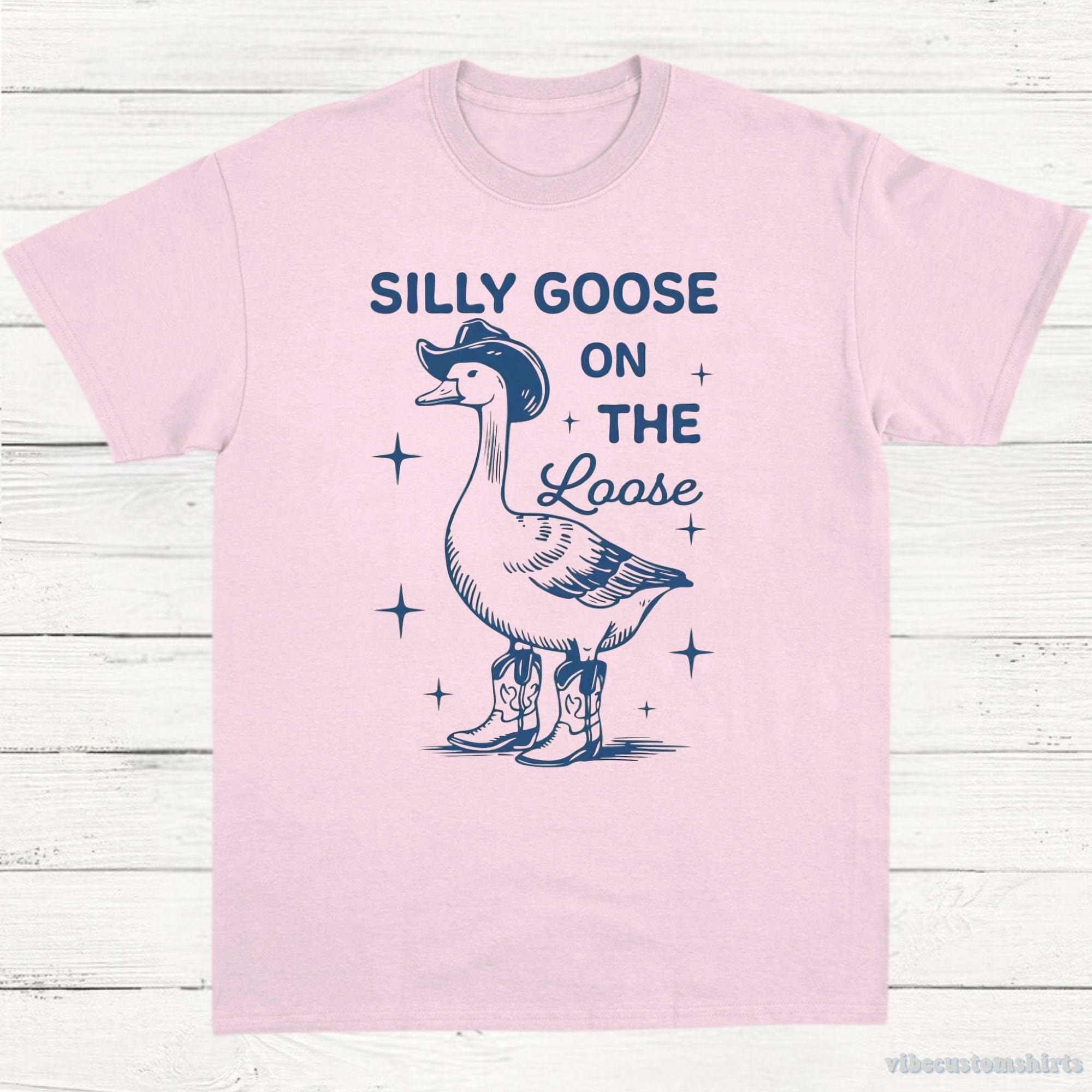 Silly Goose on the Loose Vintage Shirt, Cowboy Goose T-Shirt, Retro Cartoon Goose T Shirt, Meme Shirt, Gift For Goose Lovers, Unisex Tee product image 4