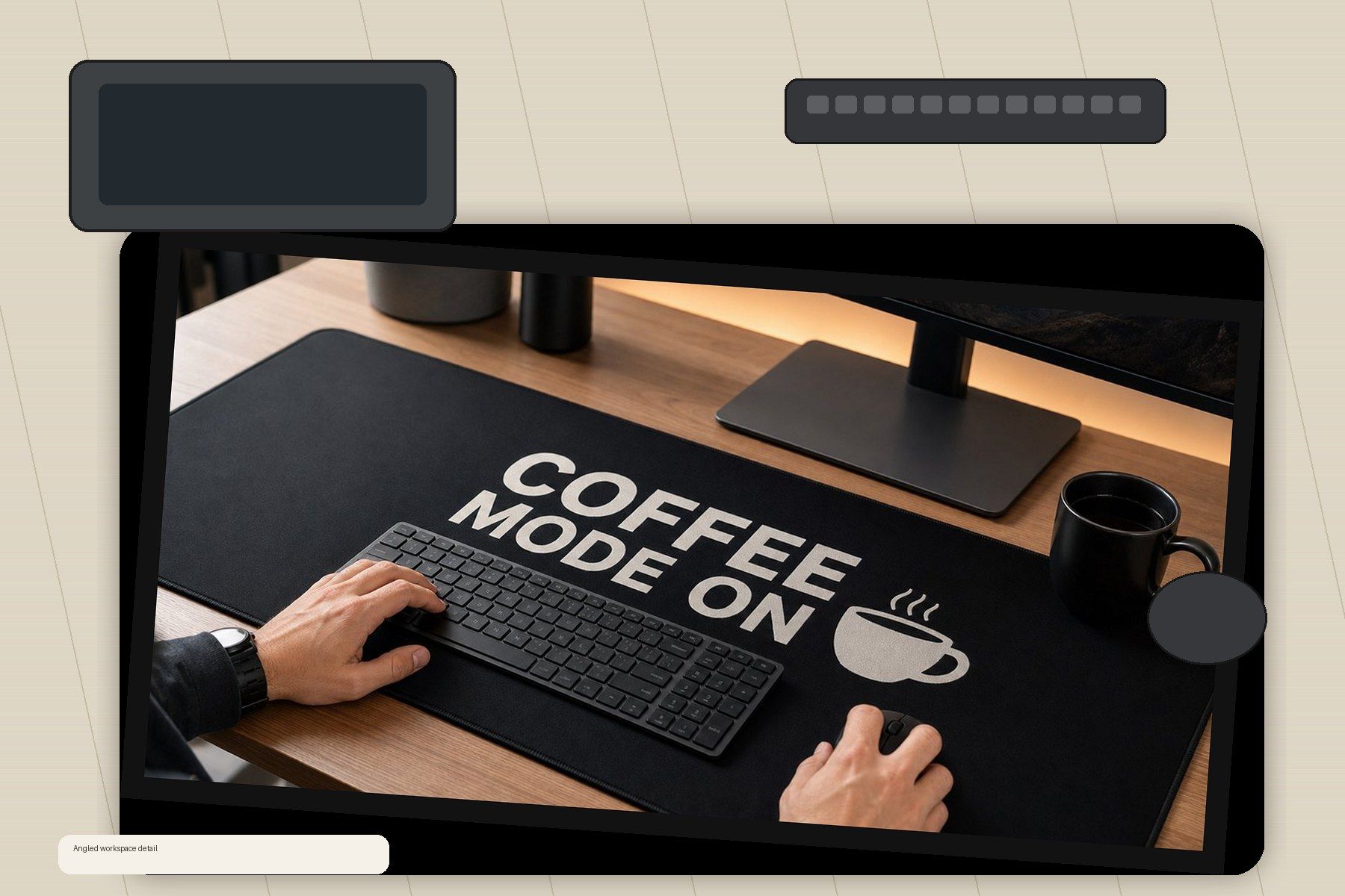 Coffee Mode On Large Desk Mat – Gaming Mouse Pad for Office Setup, coffee lover gift / office product image 2