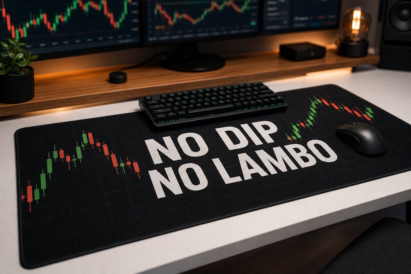 No Dip No Lambo Large Desk Mat – Gaming Mouse Pad for Office Setup, graphic art / gift product image 1