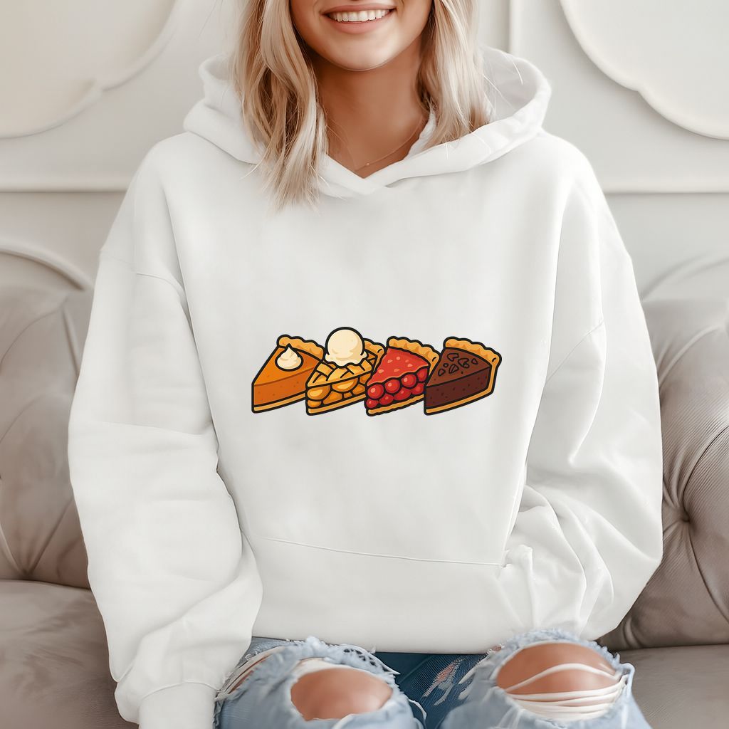 Pumpkin, Apple, Cherry, And Chocolate Pie Slices - Foodie Gift Hoodie product image 2