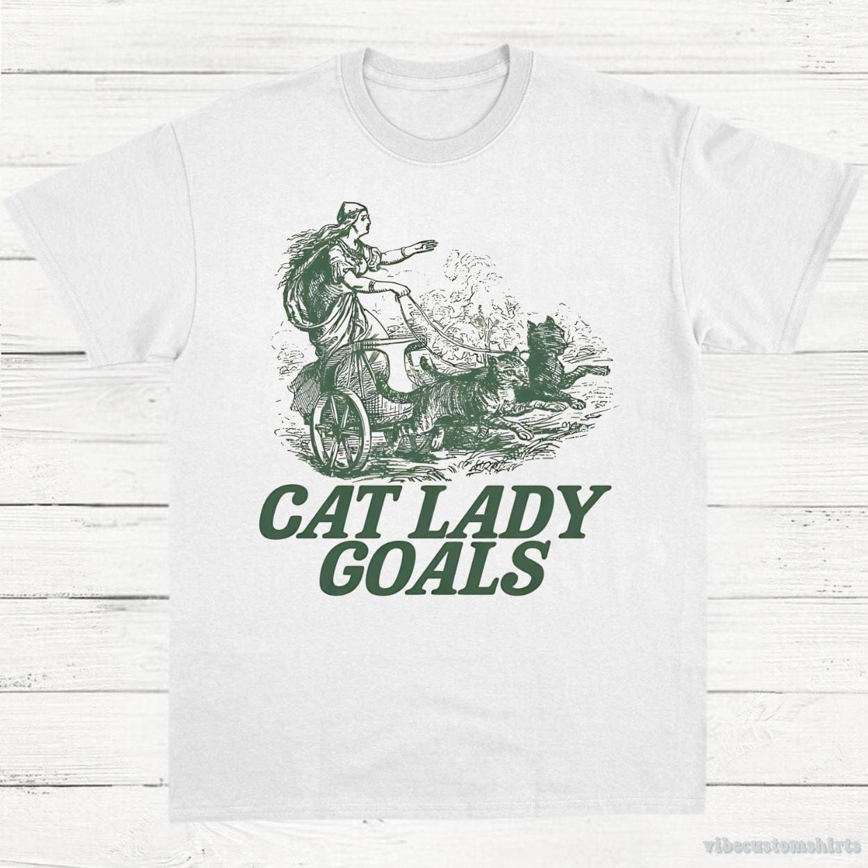 Cat Lady Goals Vintage Shirt, Viking Lady Leashes Her Cats Tee, Childless Cat Ladies T-Shirt, Funny Cat Lovers Tee, Y2k Gifts product image 2