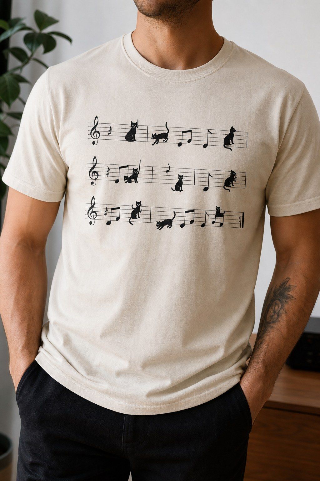 Cat Concerto Music Sheet T-Shirt product image 2