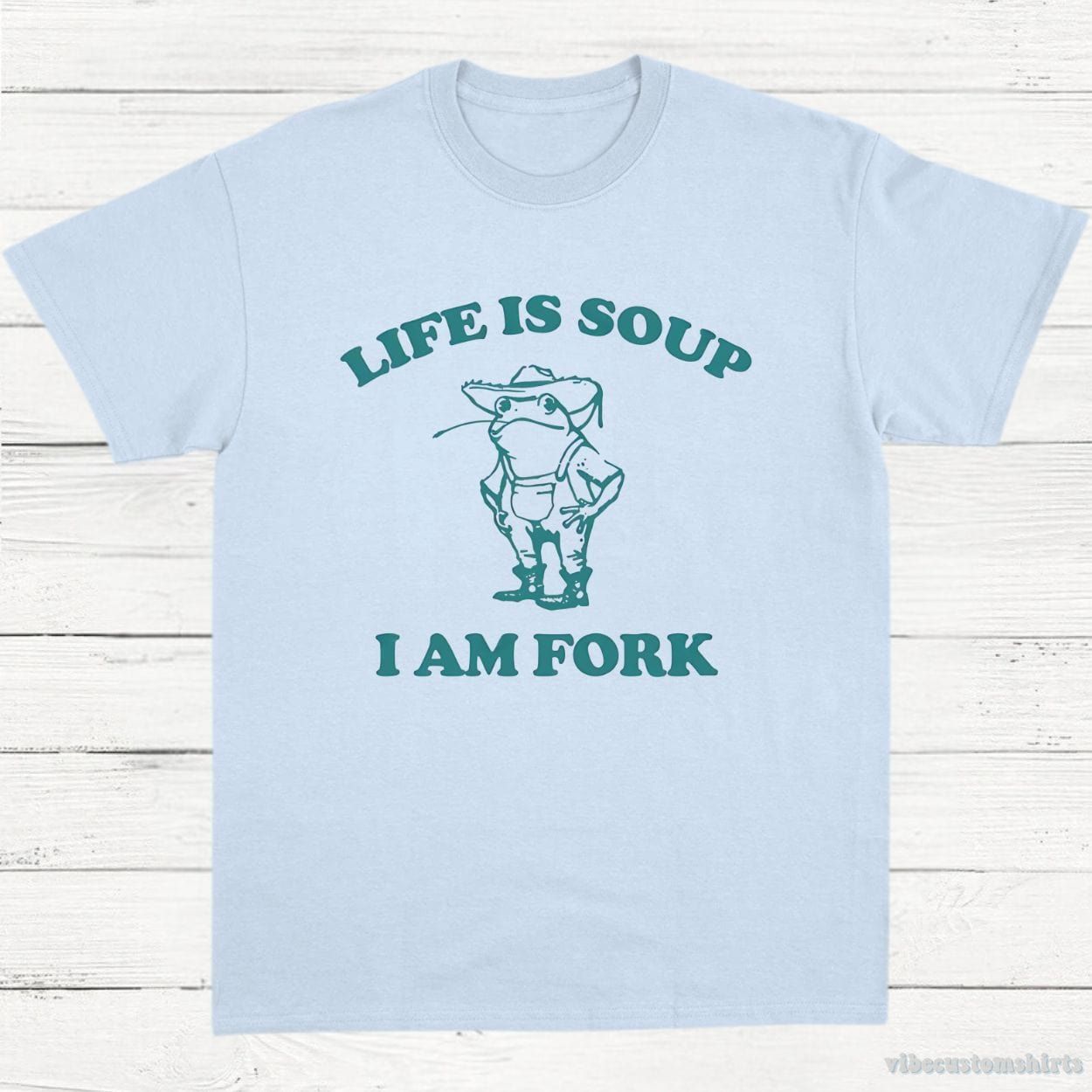 Life Is Soup I Am Fork Frog Vintage T-Shirt product image 4