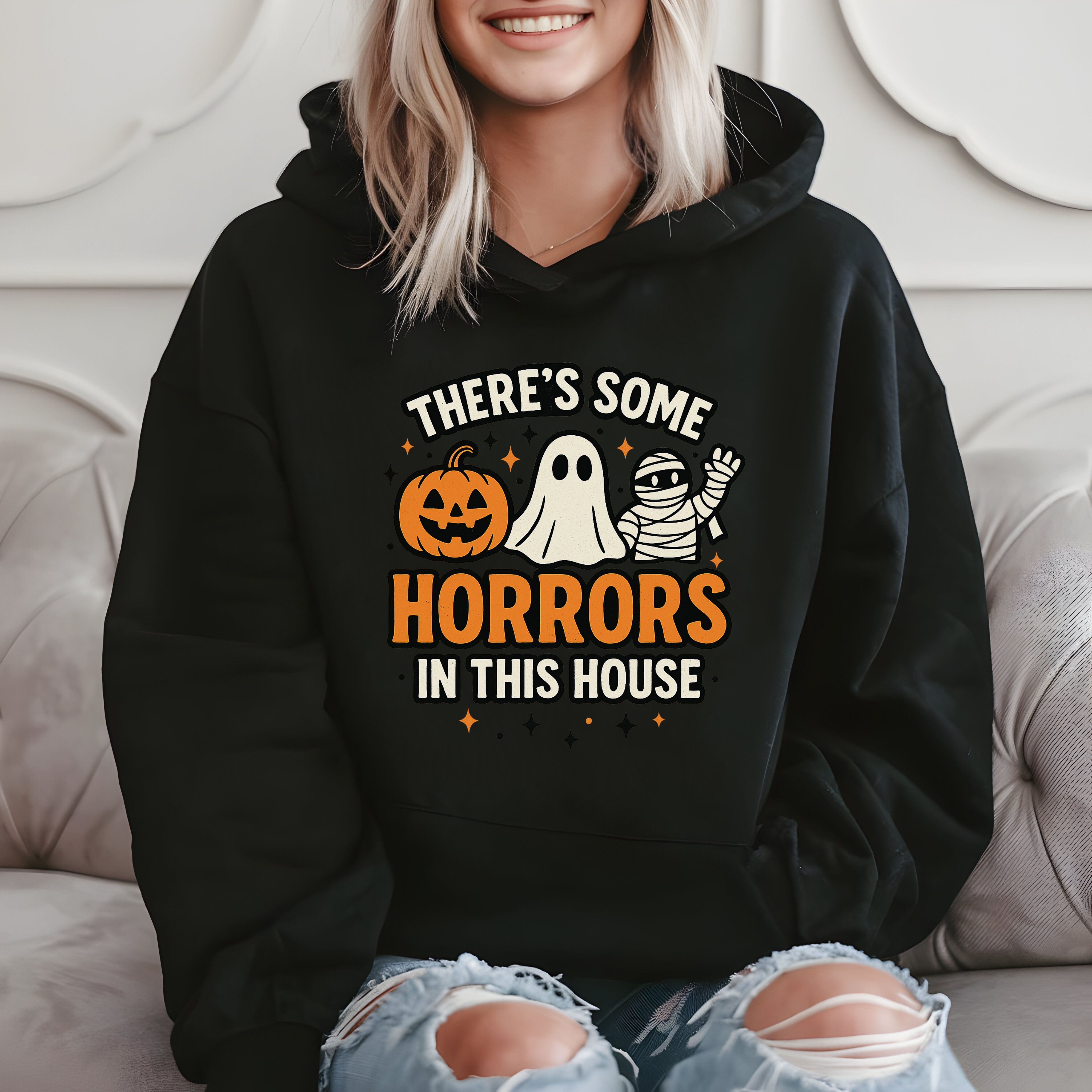 There's Some Horrors In This House - Funny Halloween Hoodie product image 2