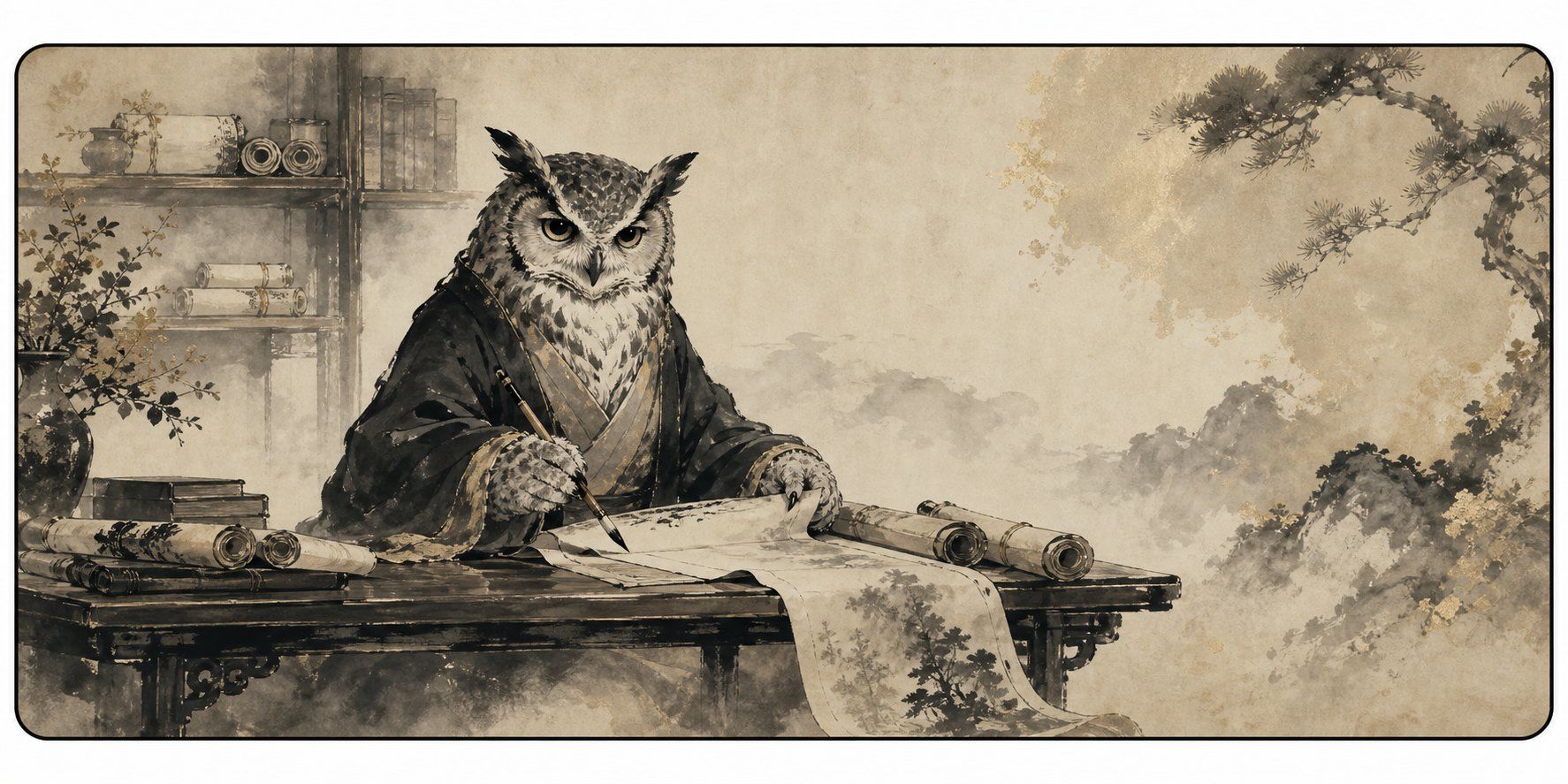 Owl Archivist Sumi Ink Desk Mat product image 1