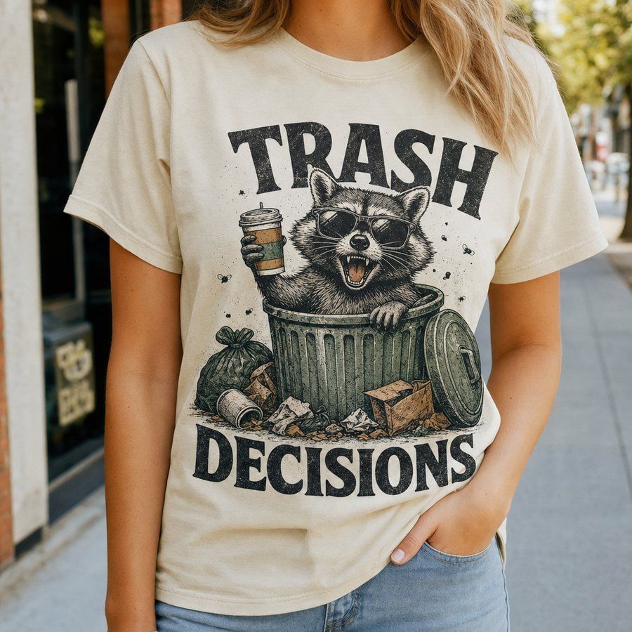 Trash Decisions Raccoon T-Shirt product image 1