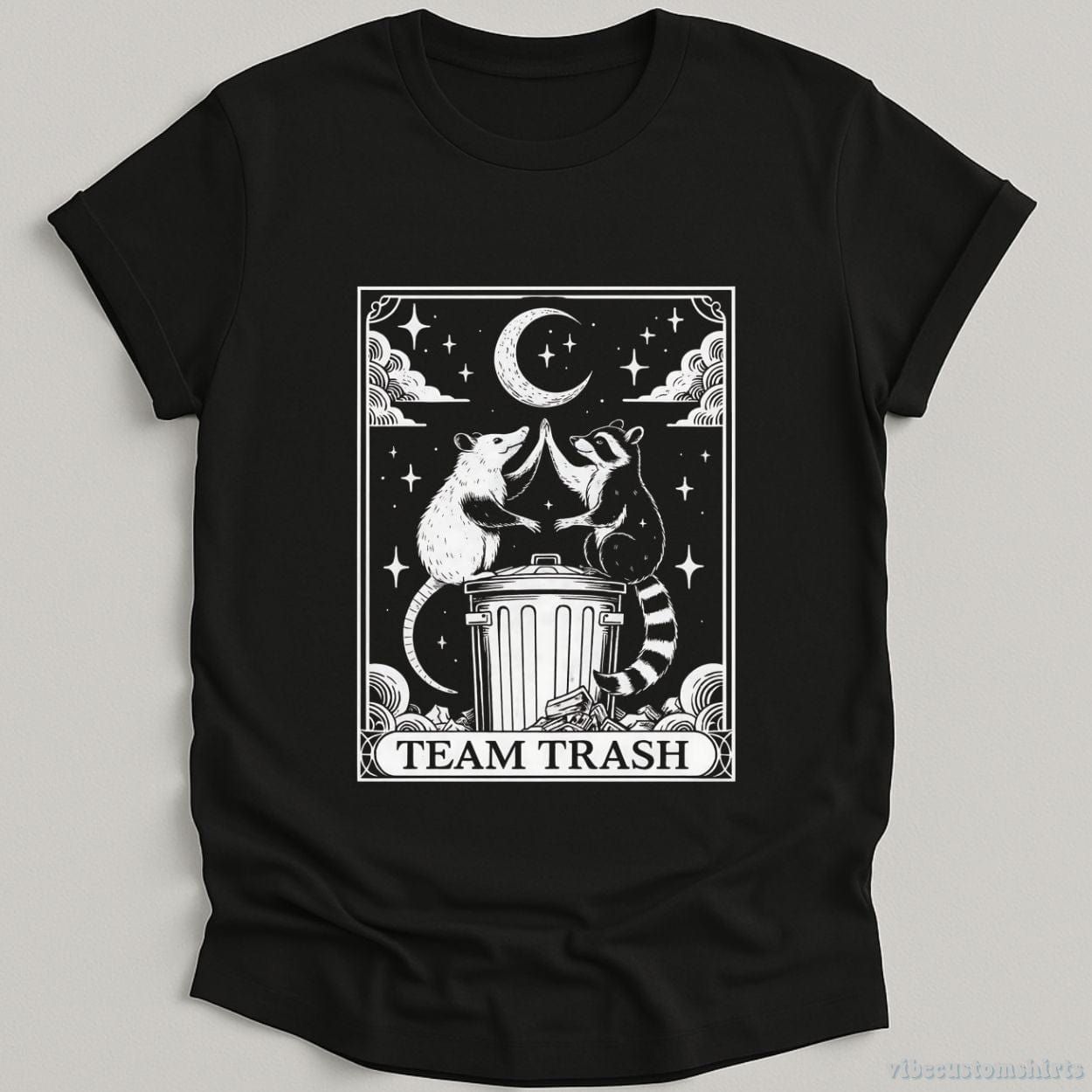 Team Trash Funny Possum And Raccoon Tarot Card Shirt product image 1