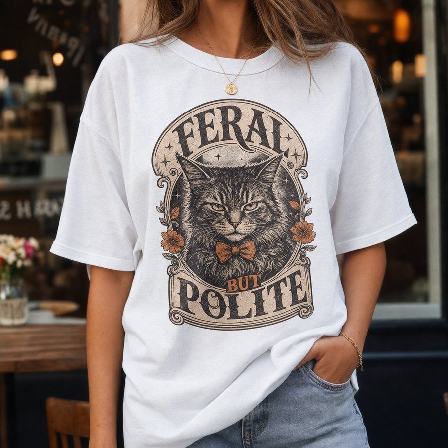 Feral But Polite Cat T-Shirt product image 2