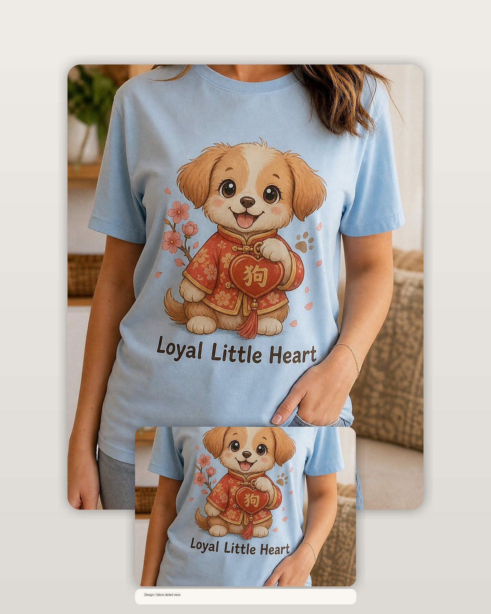 Year Of The Dog Cute Anime Zodiac Shirt - Loyal Little Heart product image 2
