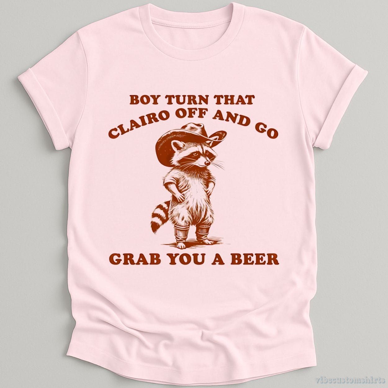 Boy Turn That Clairo Off Western Cowboy Raccoon Shirt product image 4