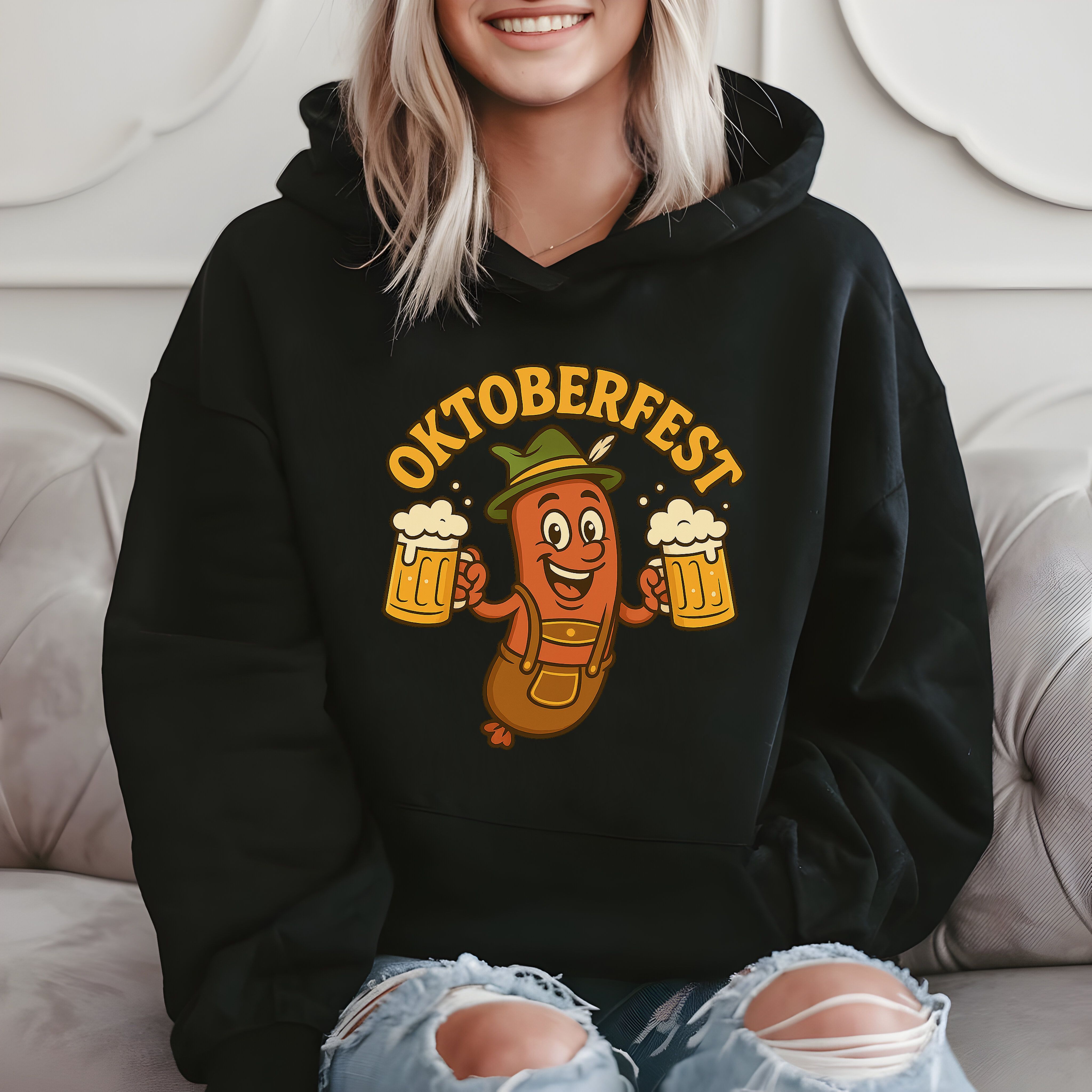 Oktoberfest Fun Beer Sausage Gift, Bavarian Party Hoodie product image 2