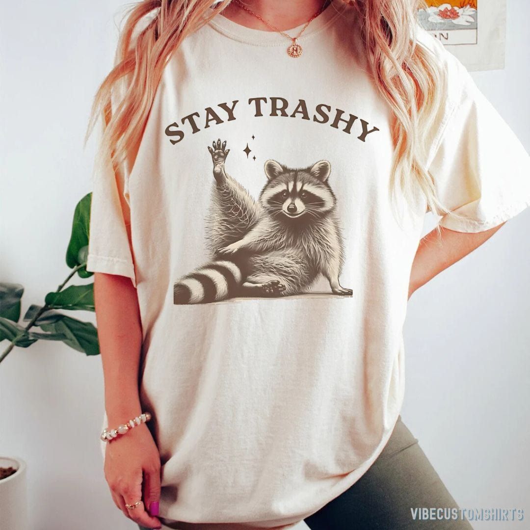 Stay Trashy Funny Raccoon T-Shirt product image 5