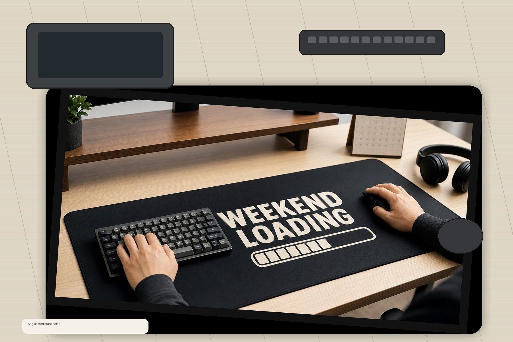 Weekend Loading Large Desk Mat – Gaming Mouse Pad for Office Setup, graphic art / gift product image 2