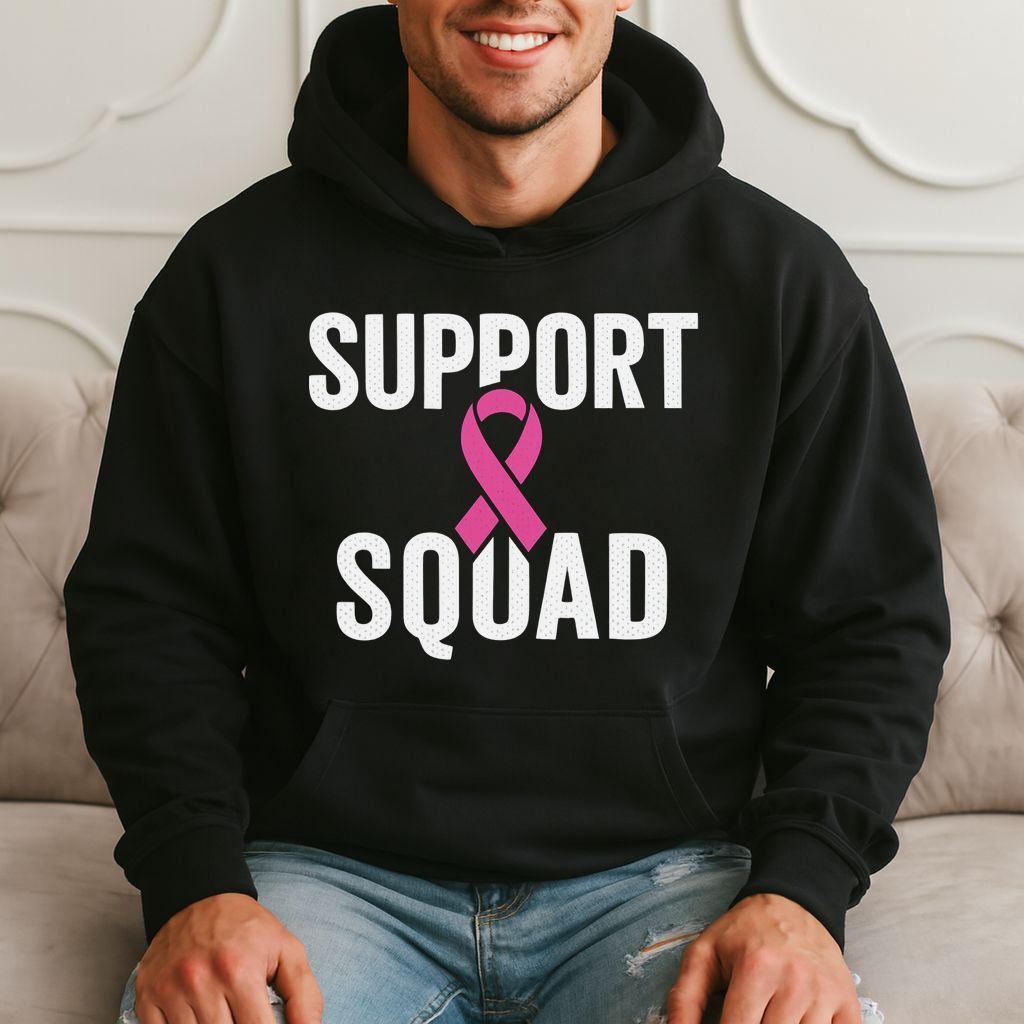 Support Squad Breast Cancer Awareness Gift, Pink Ribbon Hoodie product image 1