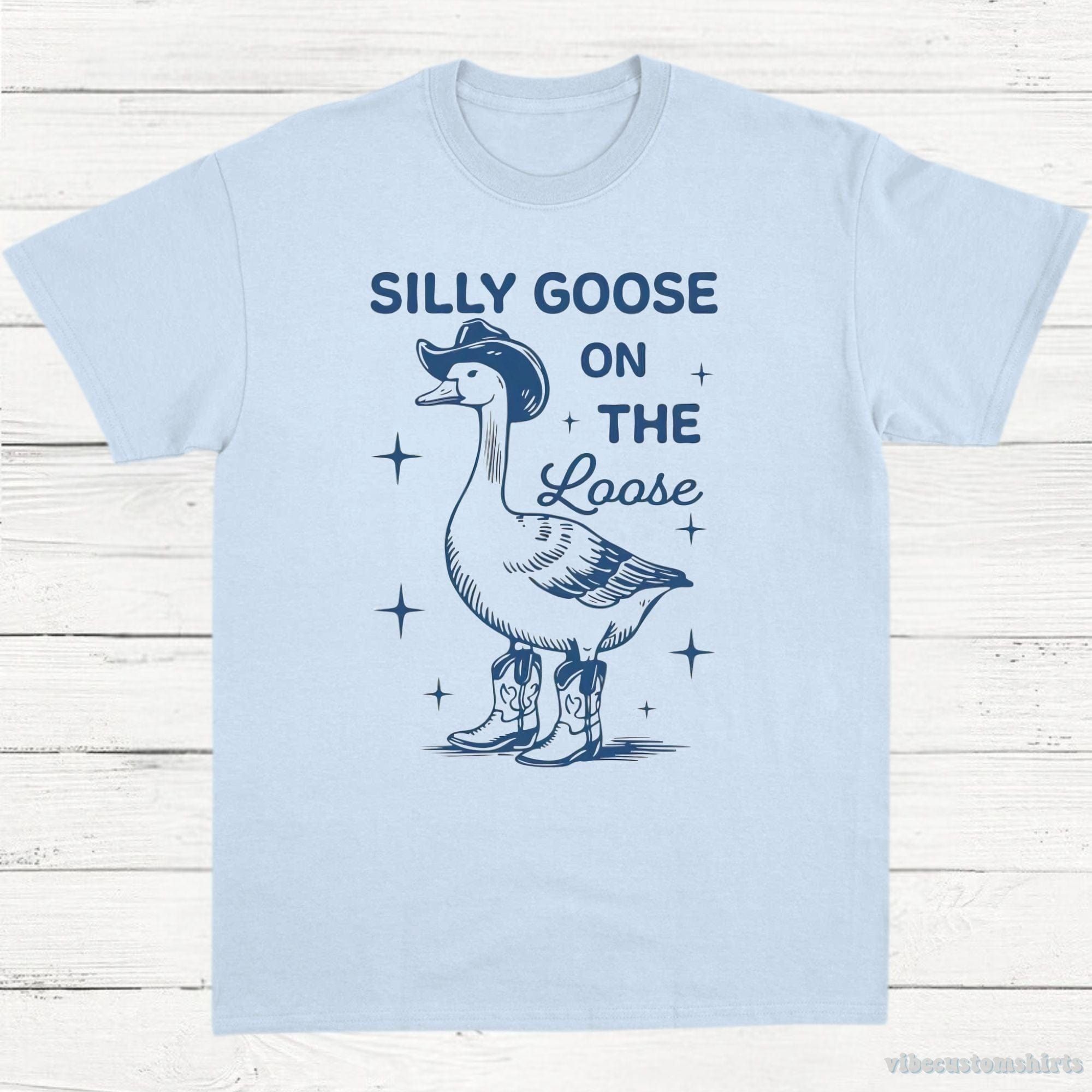 Silly Goose on the Loose Vintage Shirt, Cowboy Goose T-Shirt, Retro Cartoon Goose T Shirt, Meme Shirt, Gift For Goose Lovers, Unisex Tee product image 3