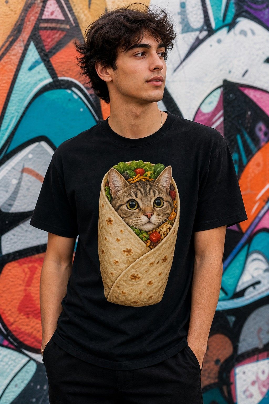 Purrito Cat Vintage Graphic Tee product image 1