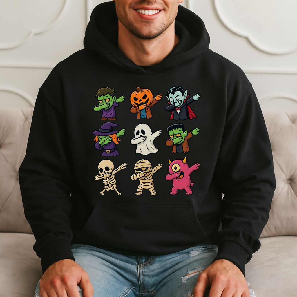 Dabbing Halloween Monsters - Funny Costume Meme Hoodie product image 3