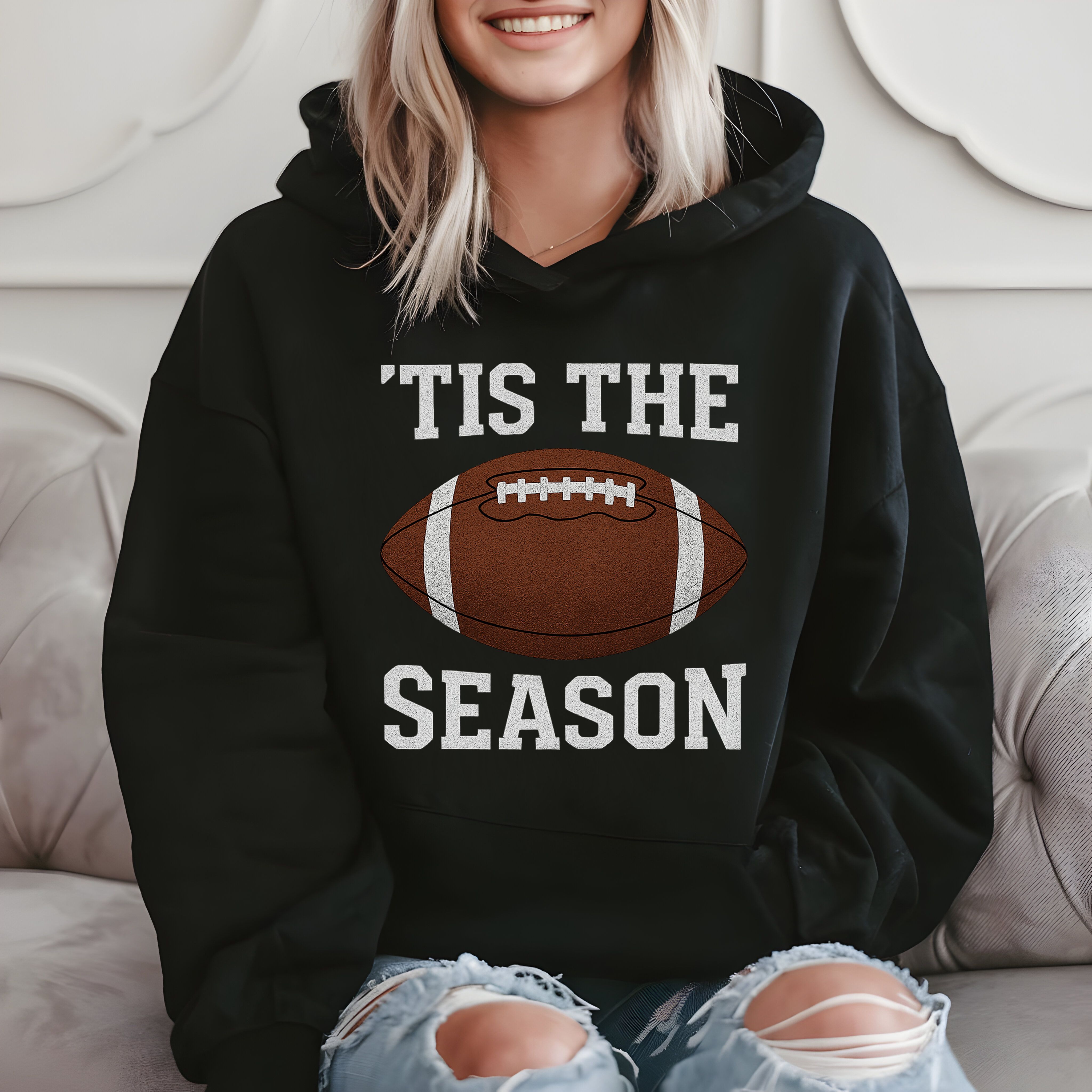 tis The Season Funny Football Fan Hoodie product image 2