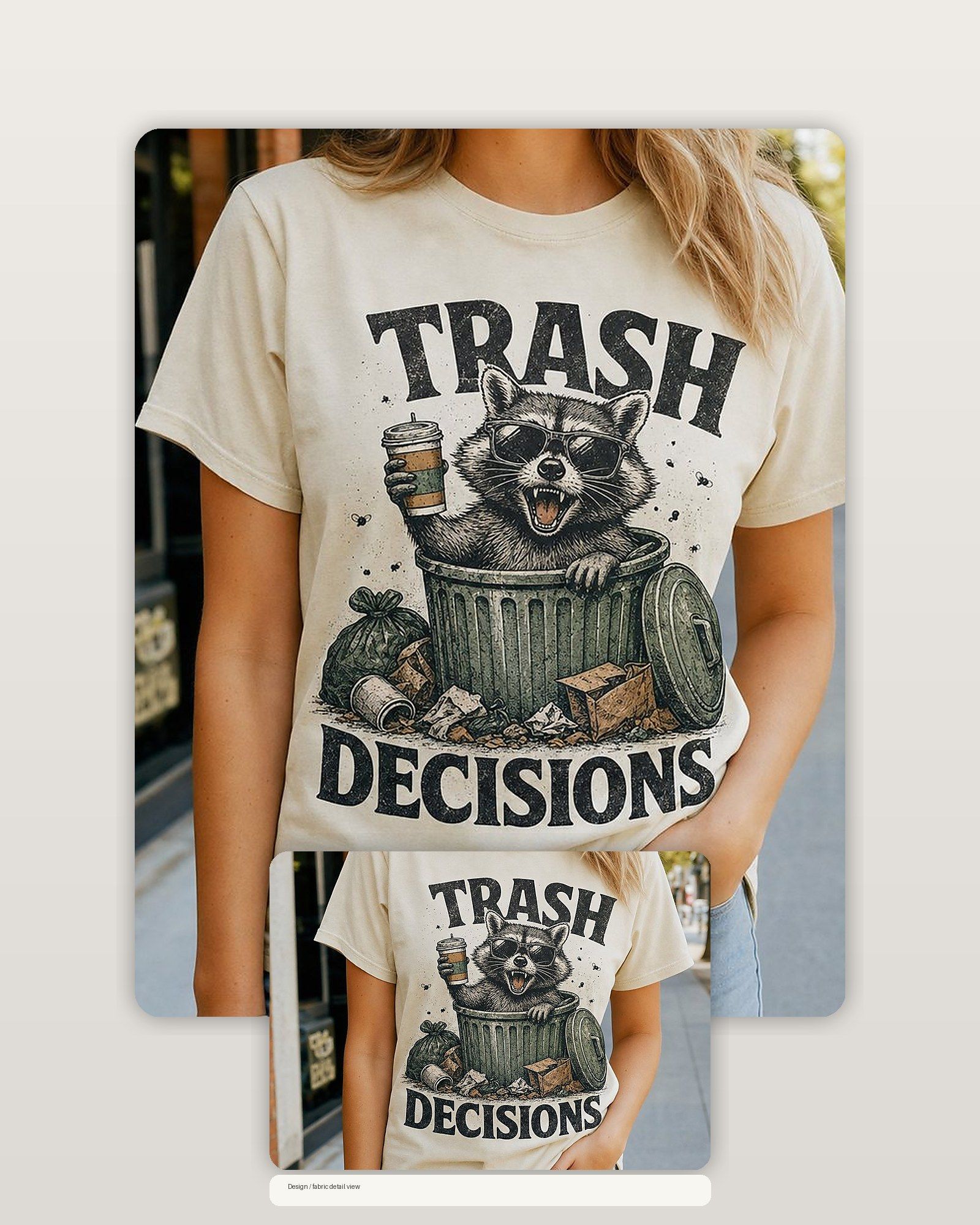 Trash Decisions Raccoon T-Shirt product image 2