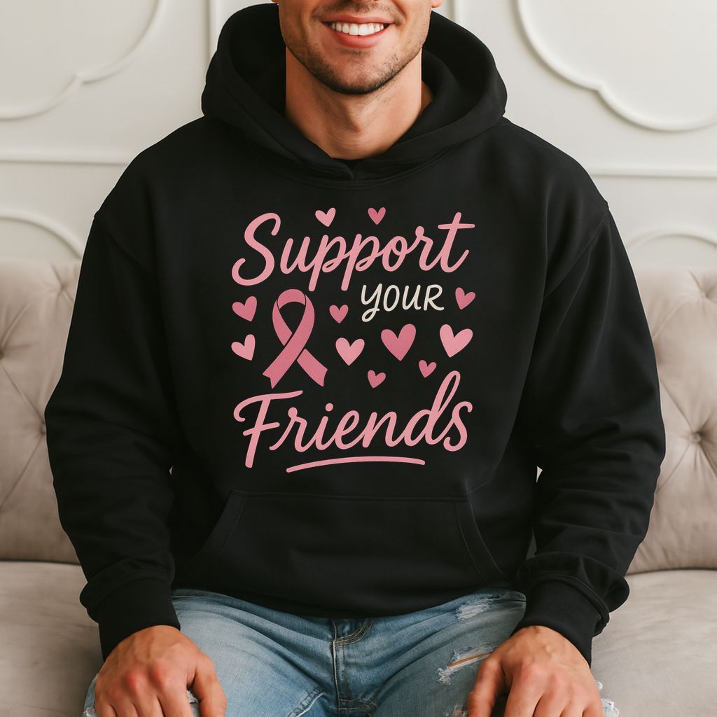 Support Your Friends Breast Cancer Awareness Gift Hoodie product image 1