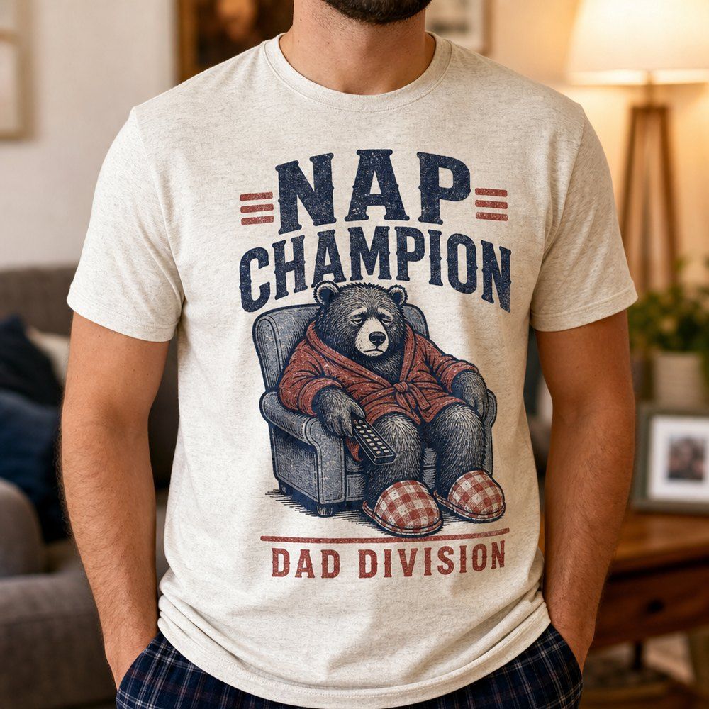 Nap Champion Dad Division Bear T-Shirt product image 1