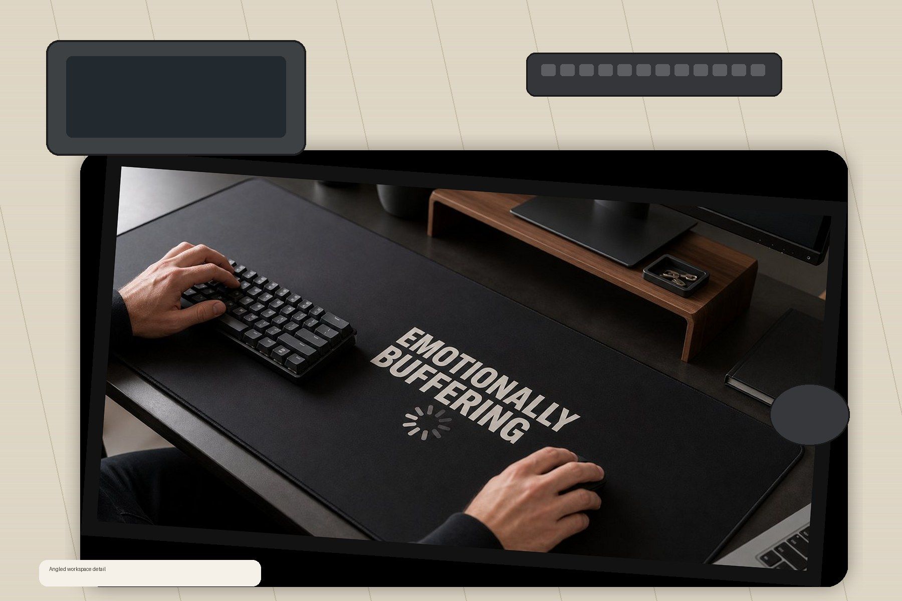 Emotionally Buffering Large Desk Mat – Gaming Mouse Pad for Office Setup, graphic art / gift product image 2
