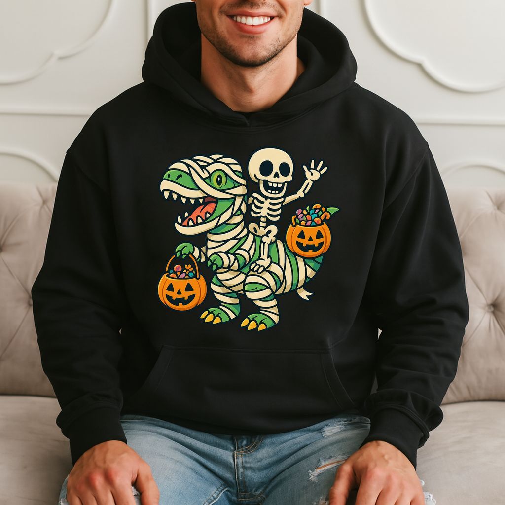 Dino Mummy Halloween Fun Hoodie product image 1