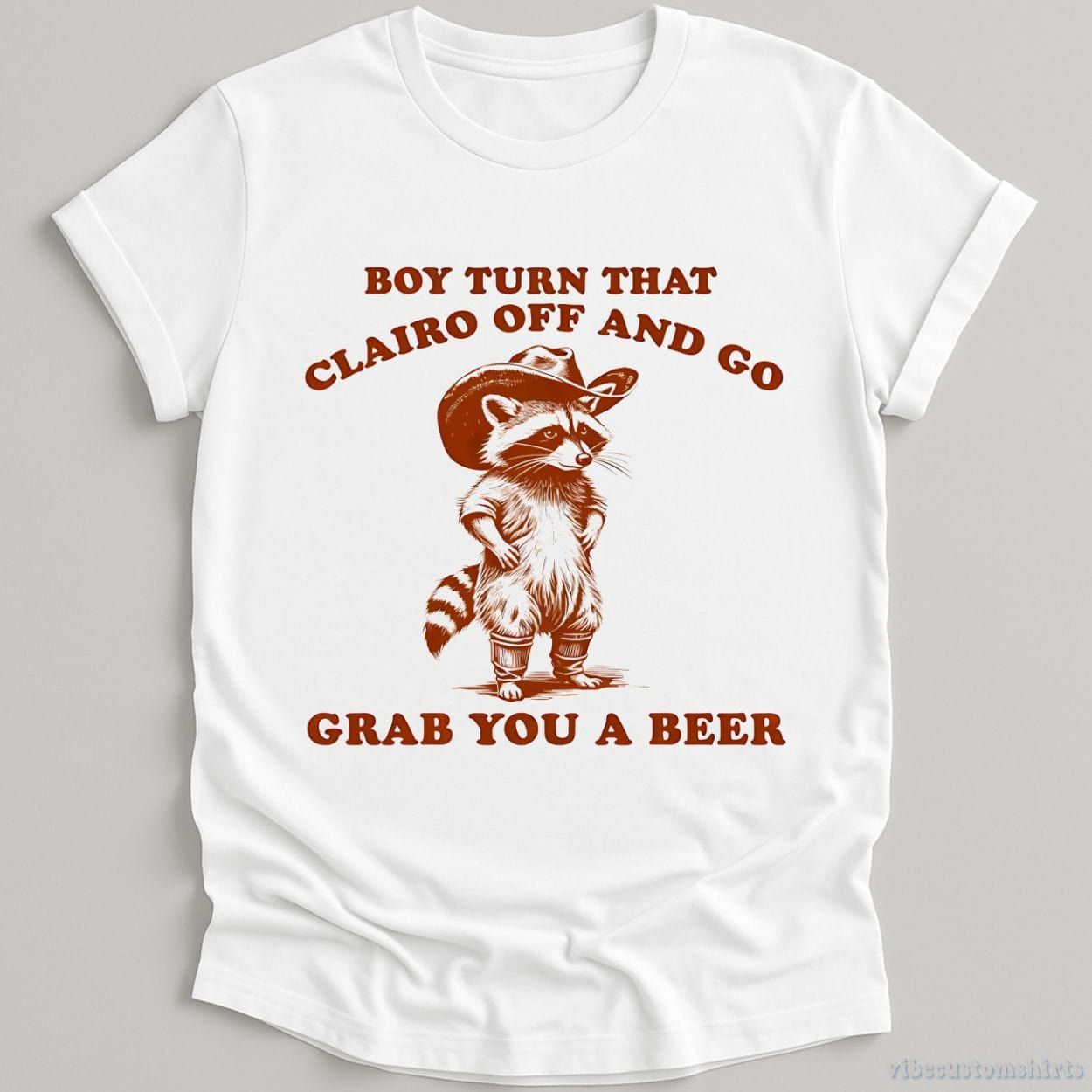 Boy Turn That Clairo Off Western Cowboy Raccoon Shirt product image 2