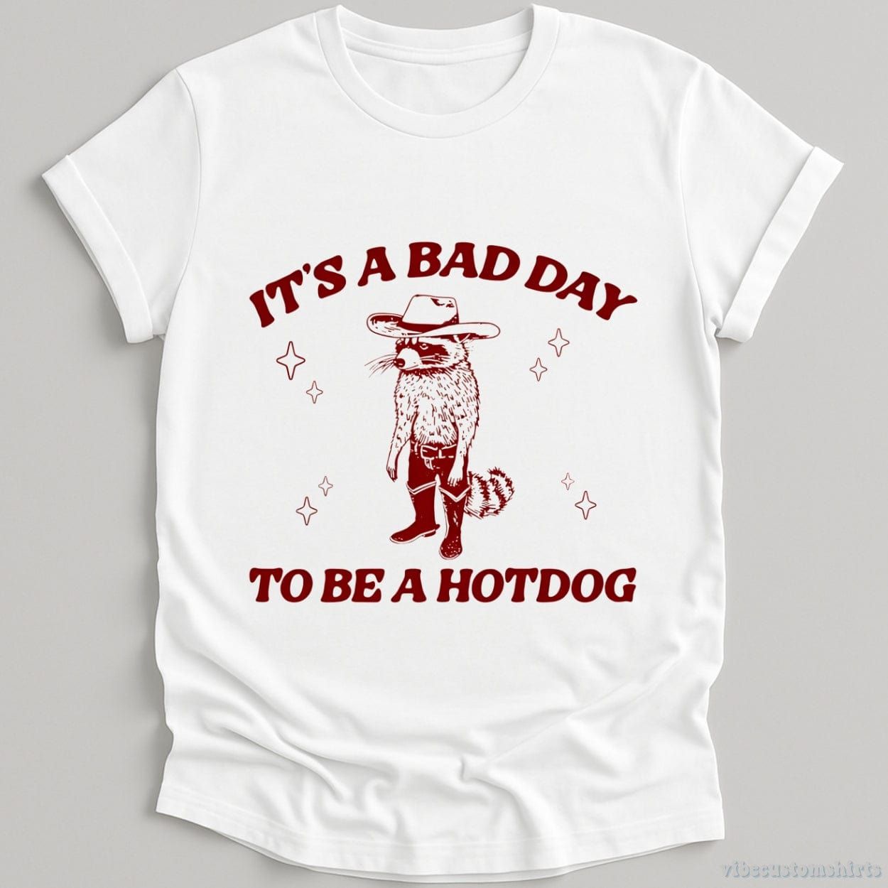 It's A Bad Day To Be A Hotdog Cowboy Raccoon Shirt product image 3