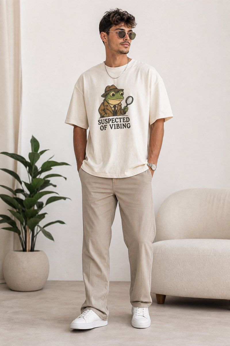 Frog Detective Suspected Of Vibing Premium Boxy Tee – Graphic Streetwear T-Shirt for Everyday Outfits, frog lover gift / funny animal product image 1