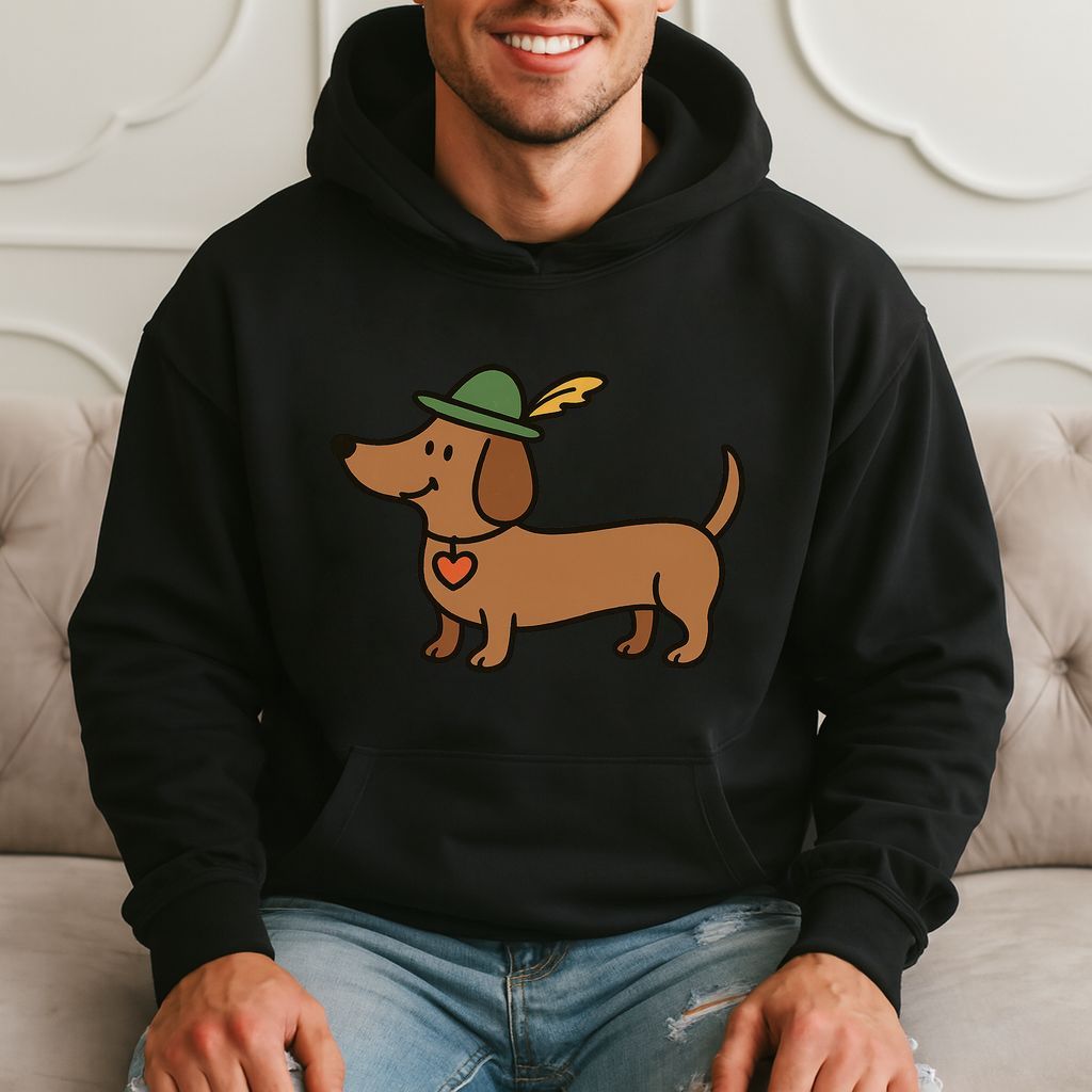 Cute Dachshund With Feather Hat - Funny Dog Lover Hoodie product image 3